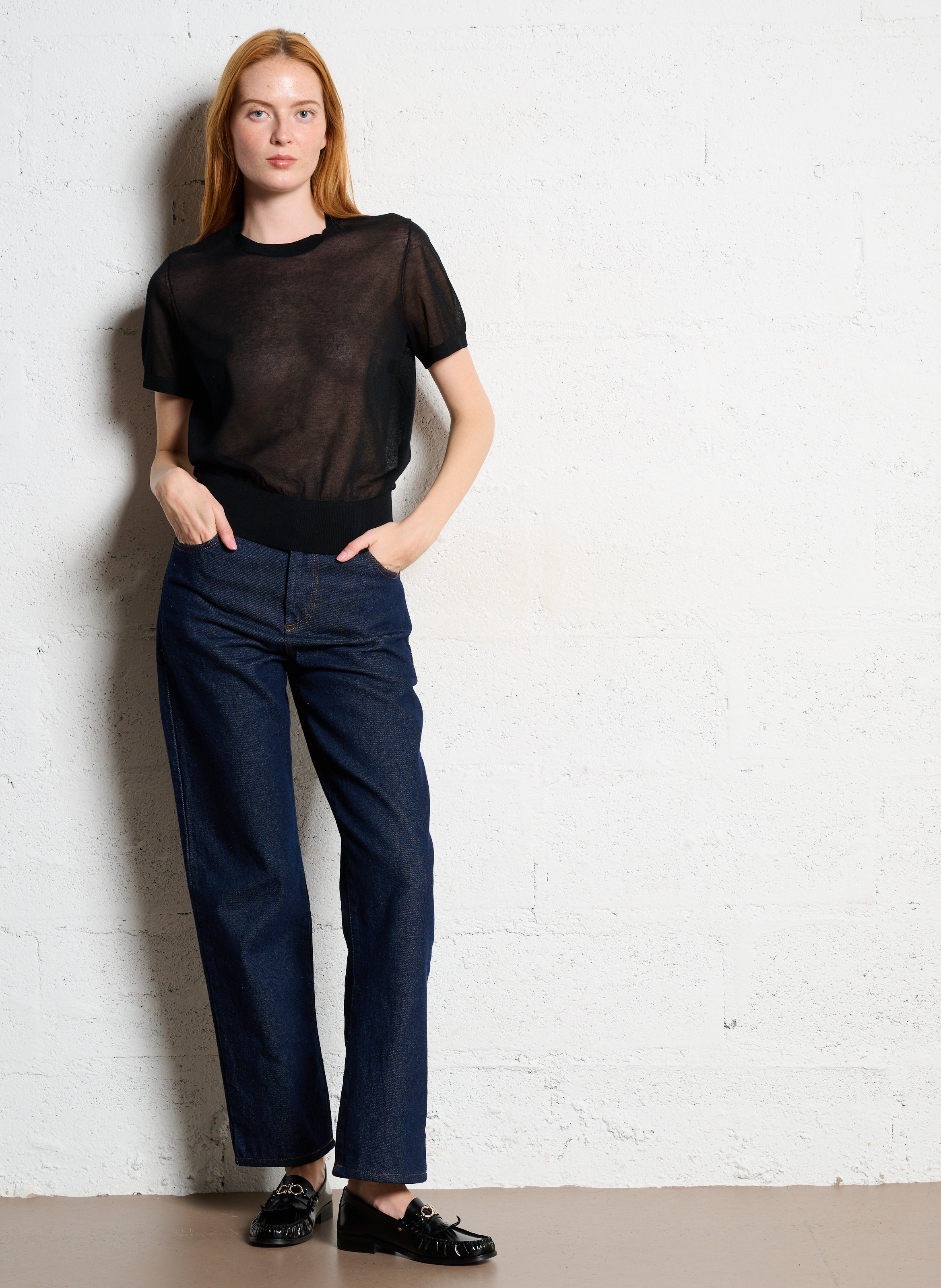 Pull col rond en coton mélangé SOEUR Noir