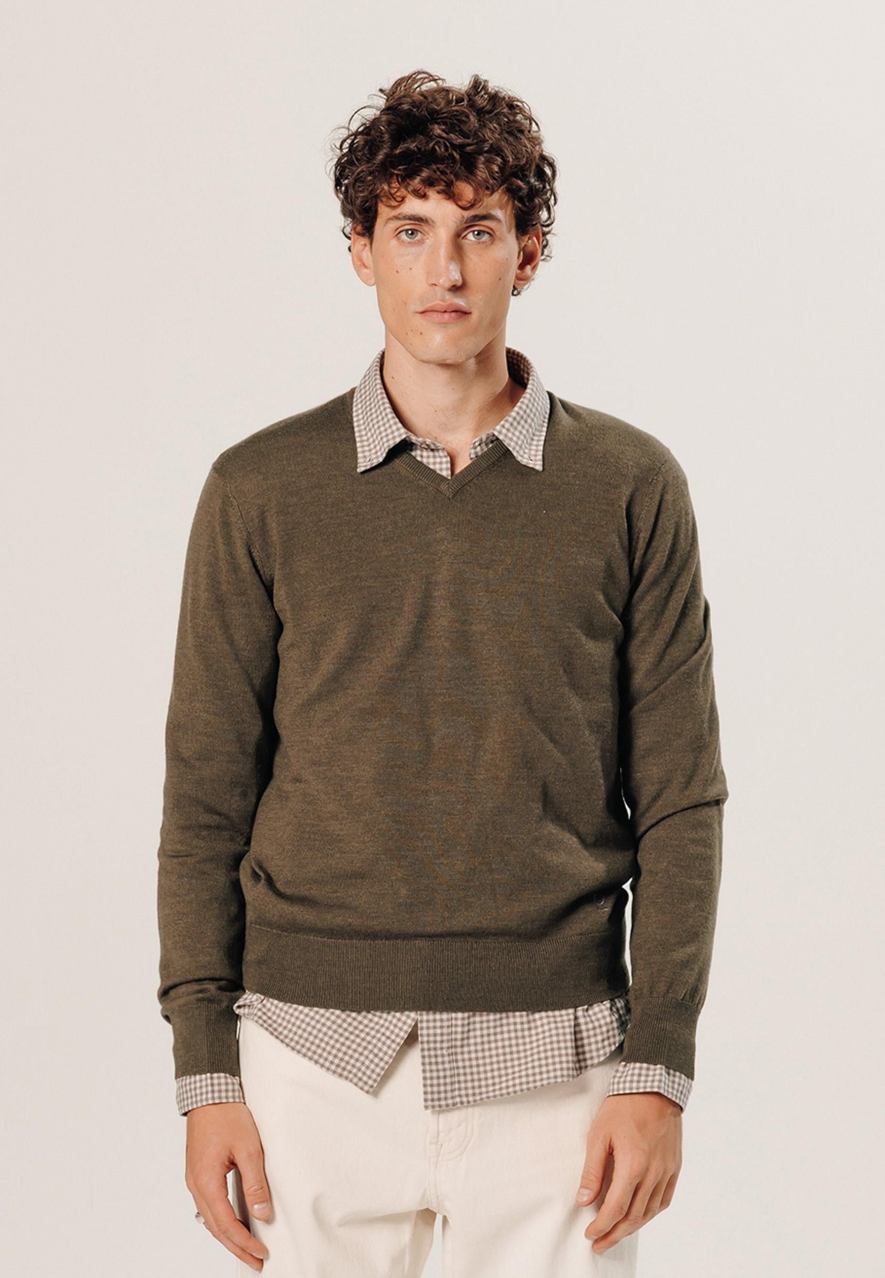 Bunelle wool V-neck sweater RODIER Brown