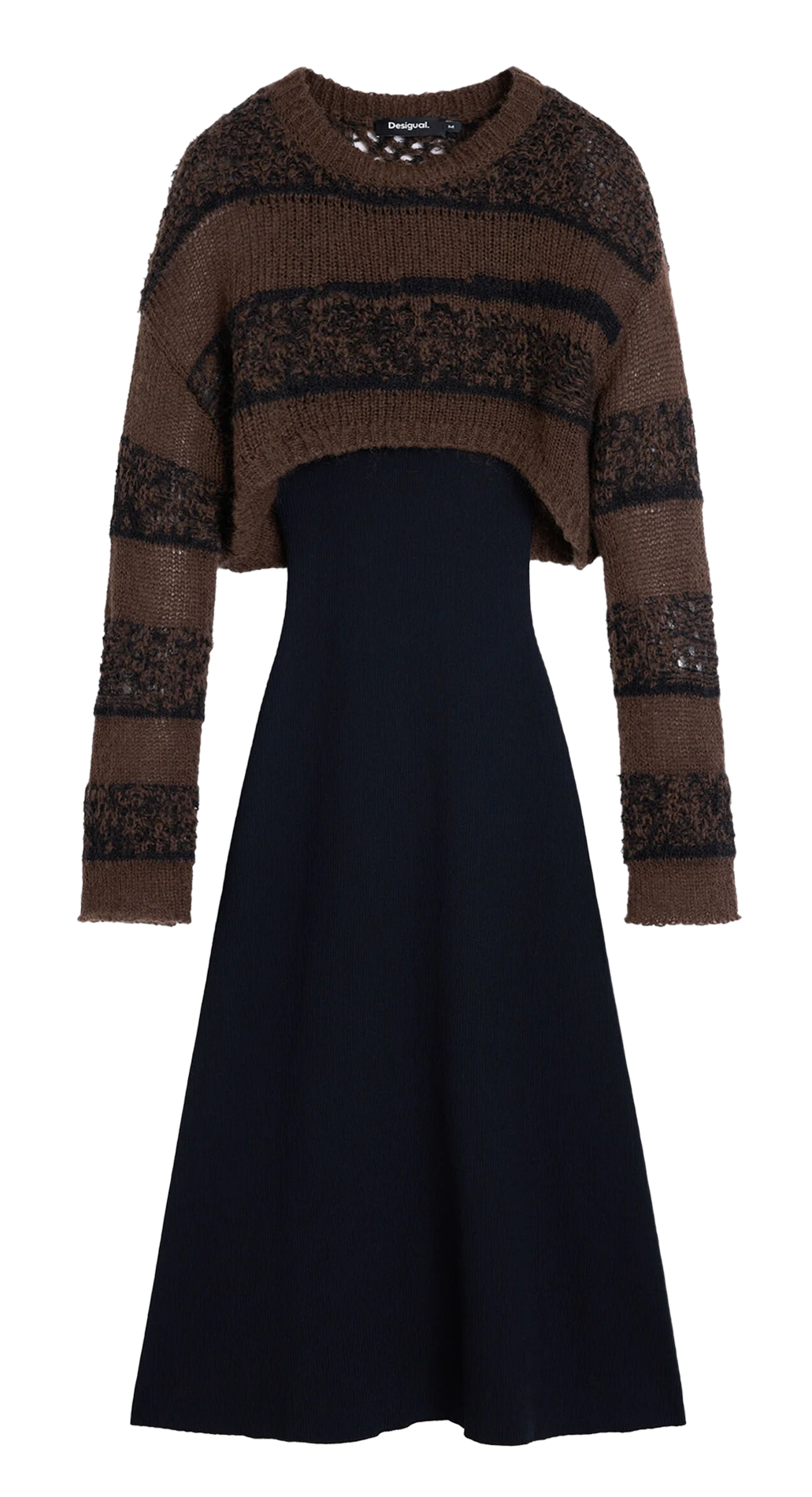 2-in-1 Strickkleid DESIGUAL Schwarz