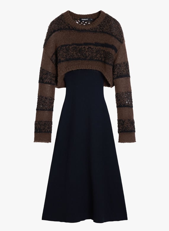 2 in 1 knitted dress for women Buy Love & Roses Chocolate Brown Knitted 2-in-1 Slip Dress from Next USA
