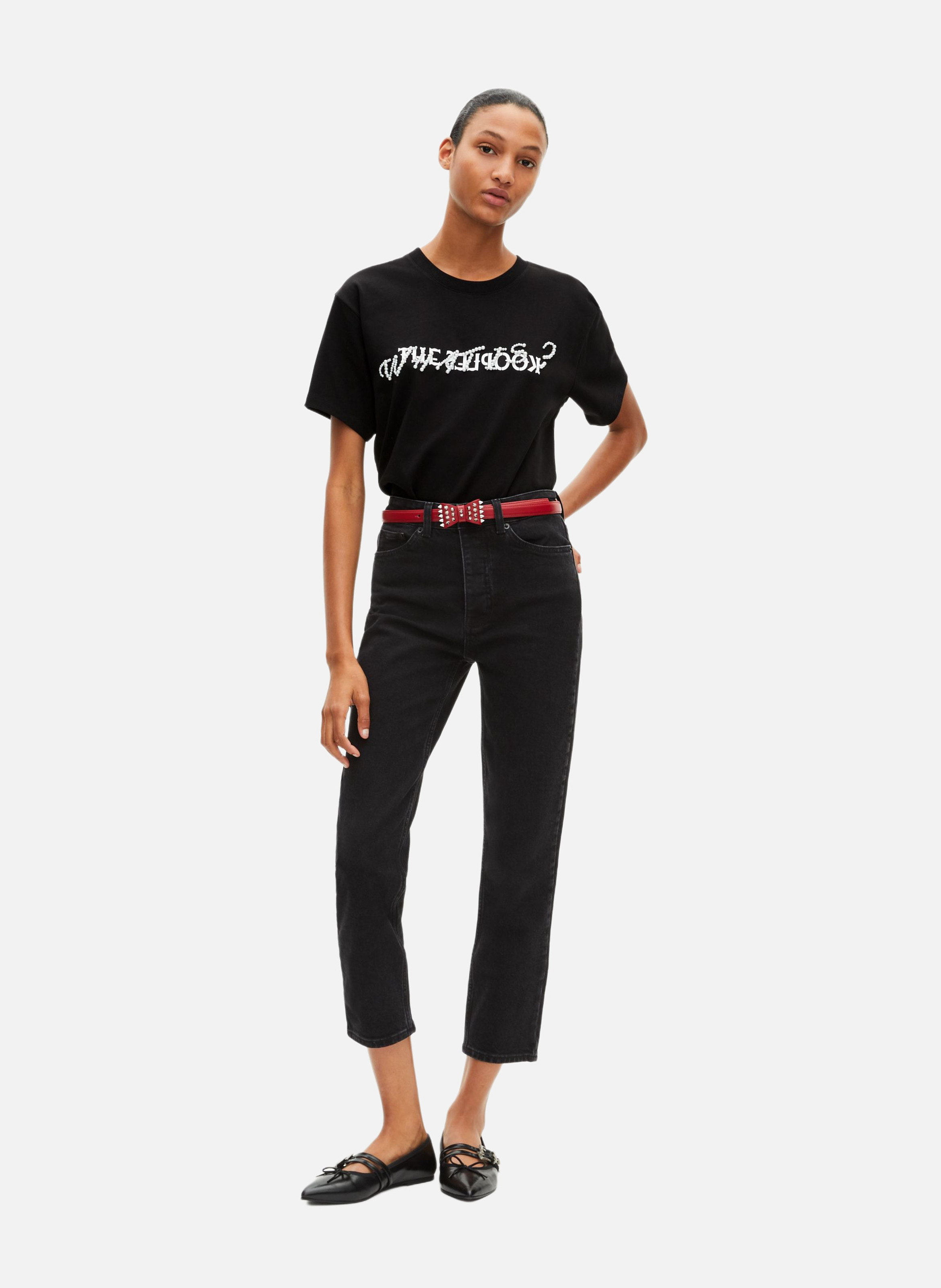 Thin belt with leather bow THE KOOPLES Red