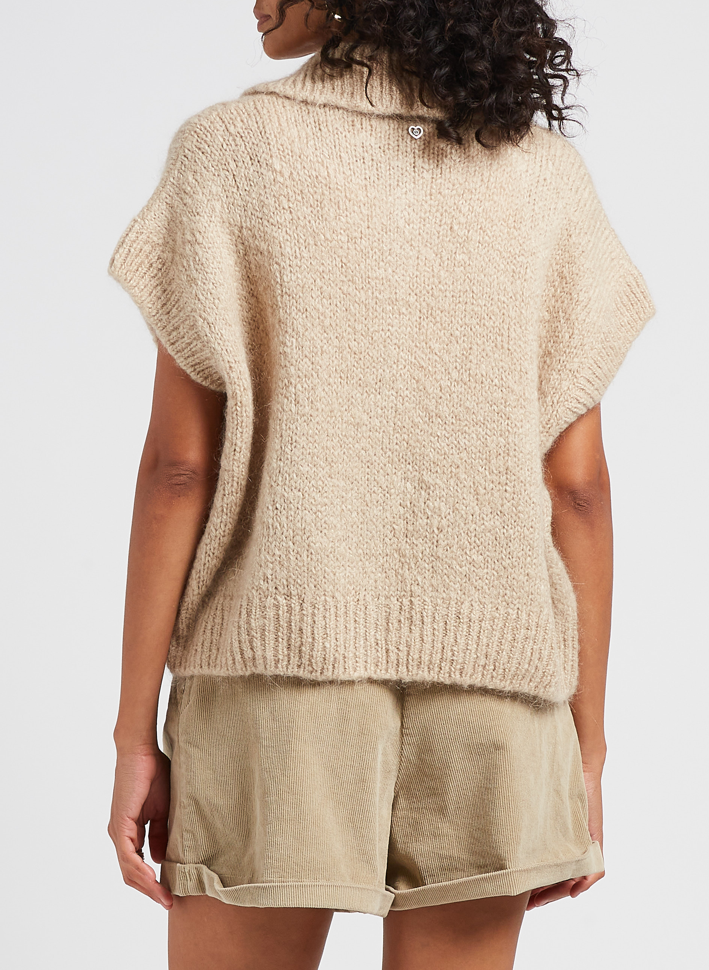 Cardigan with classic collar PLEASE Beige