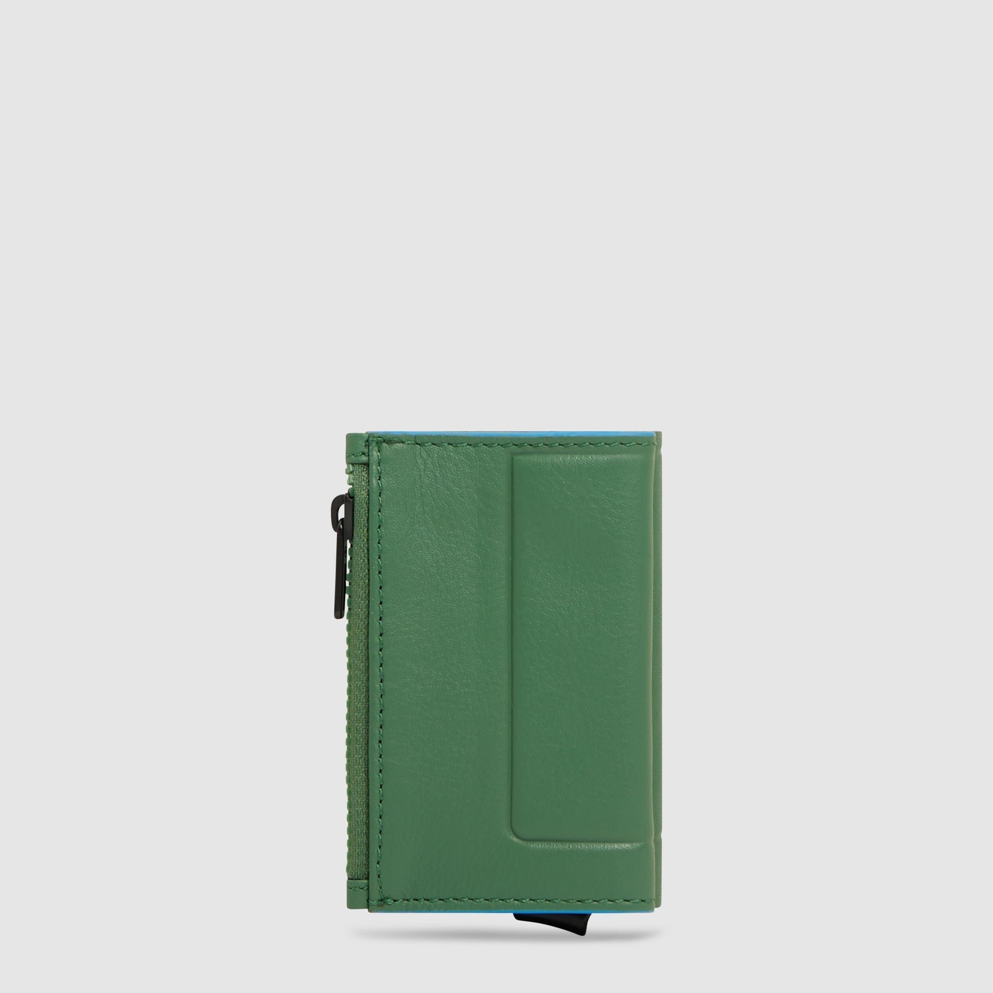 Compact wallet with pop-up card holder, coin pocket, and RFID protection PIQUADRO Green