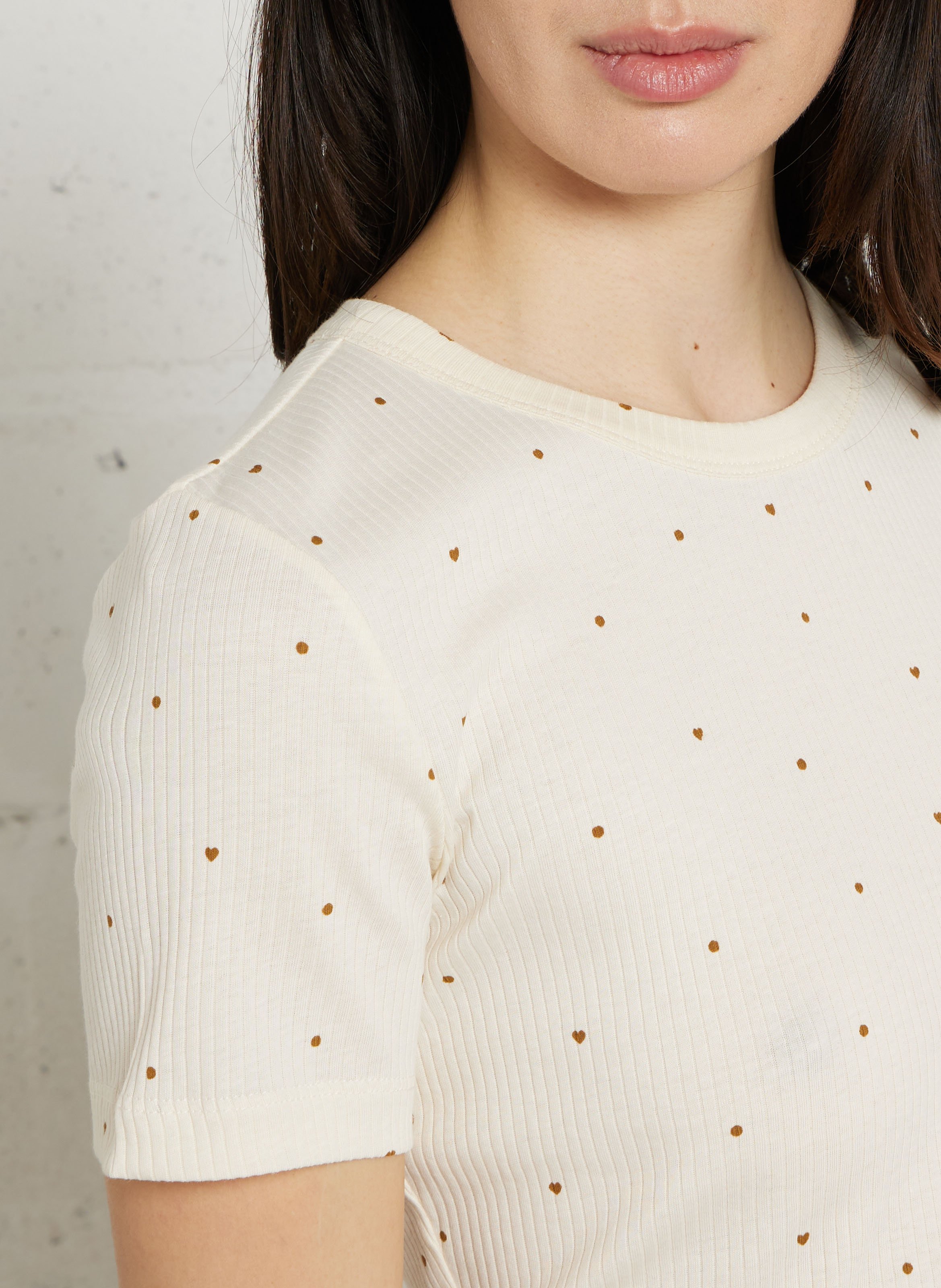 Rundhals-T-Shirt aus Bio-Baumwolle DES PETITS HAUTS Beige