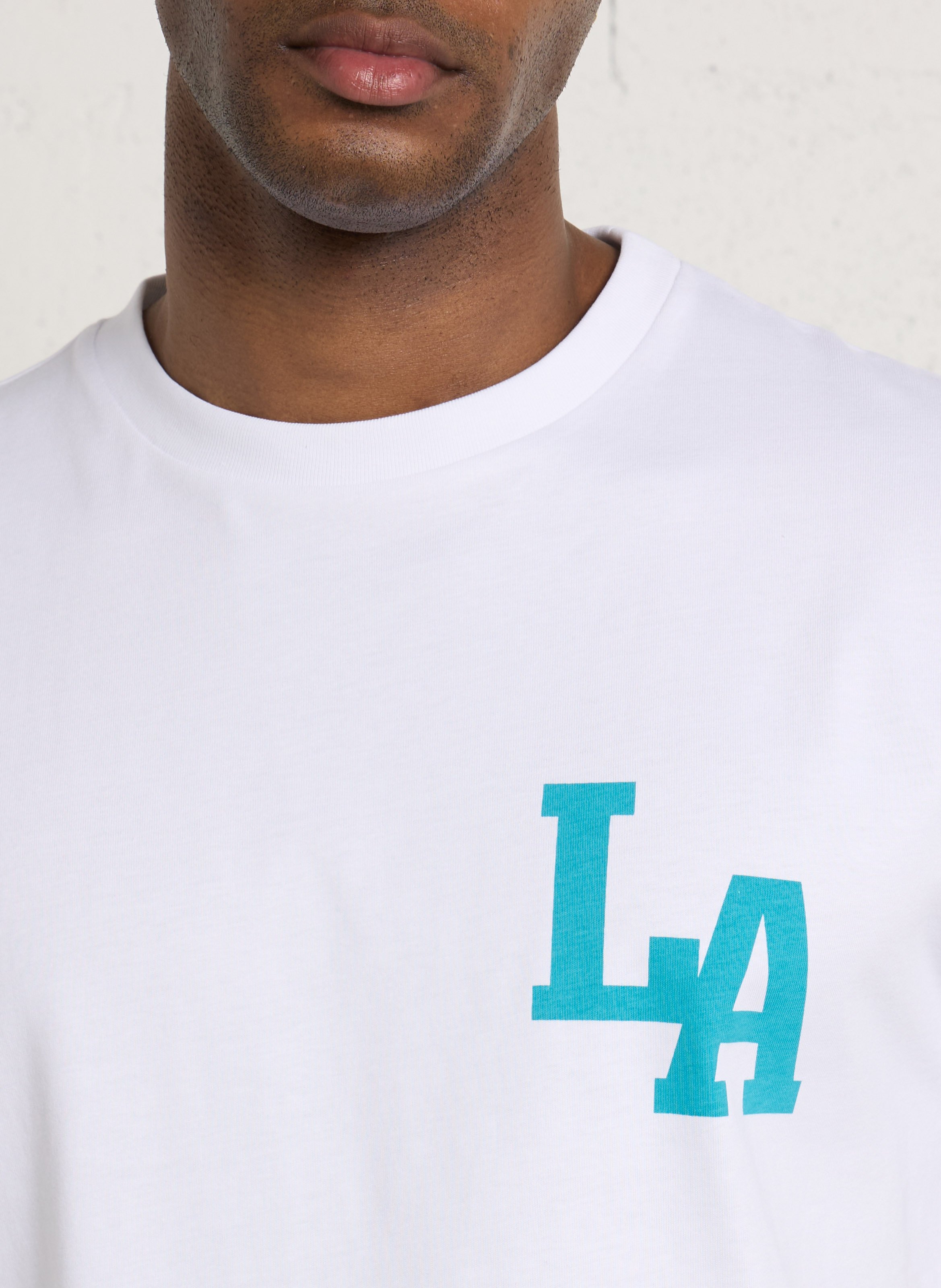 Tee-shirt droit en coton sérigraphié LE TEMPS DES CERISES Blanc