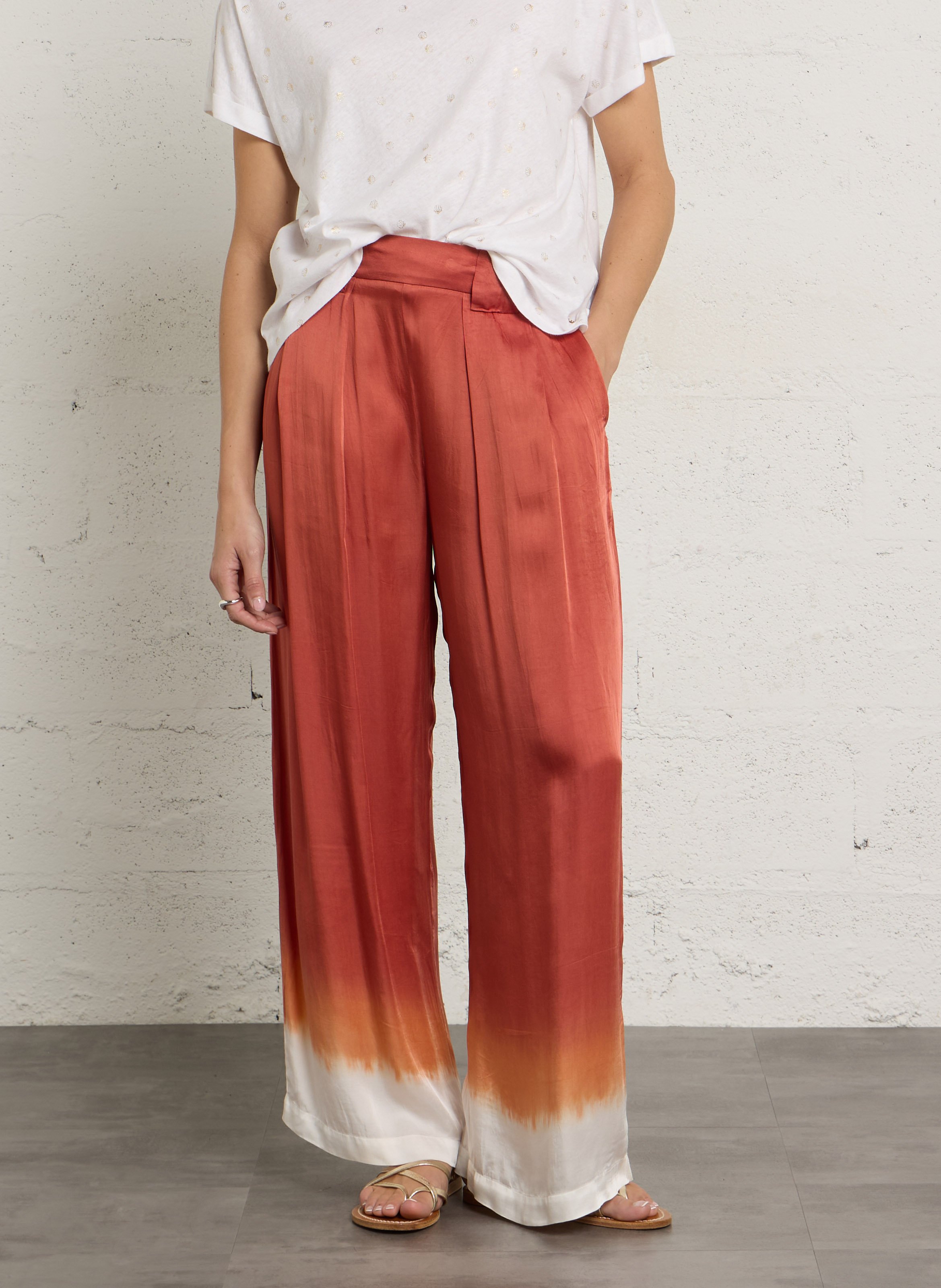 Pantalon large tie and dye BELLA JONES Orange