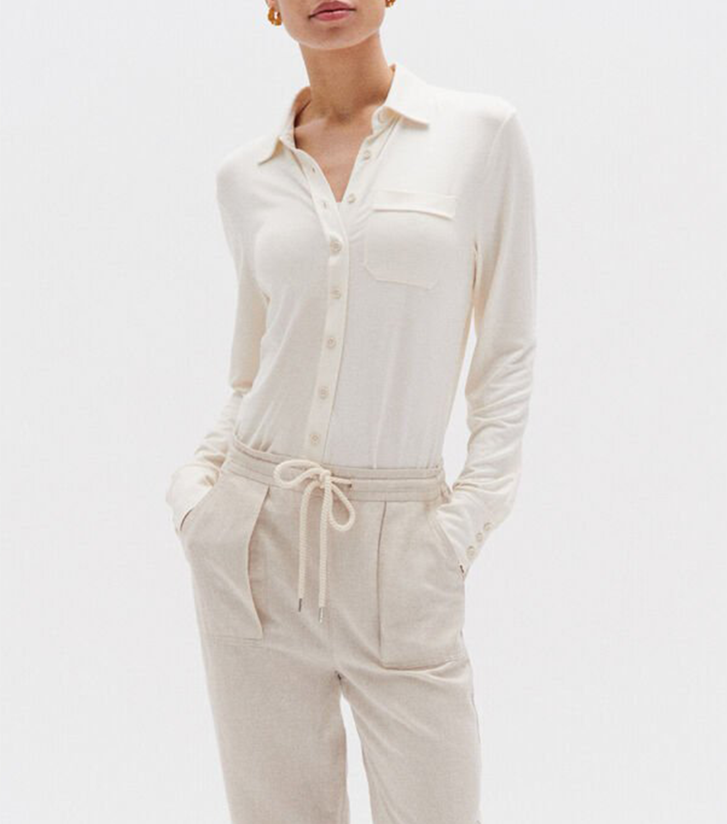 Bluse mit klassischem Kragen CAROLL Beige