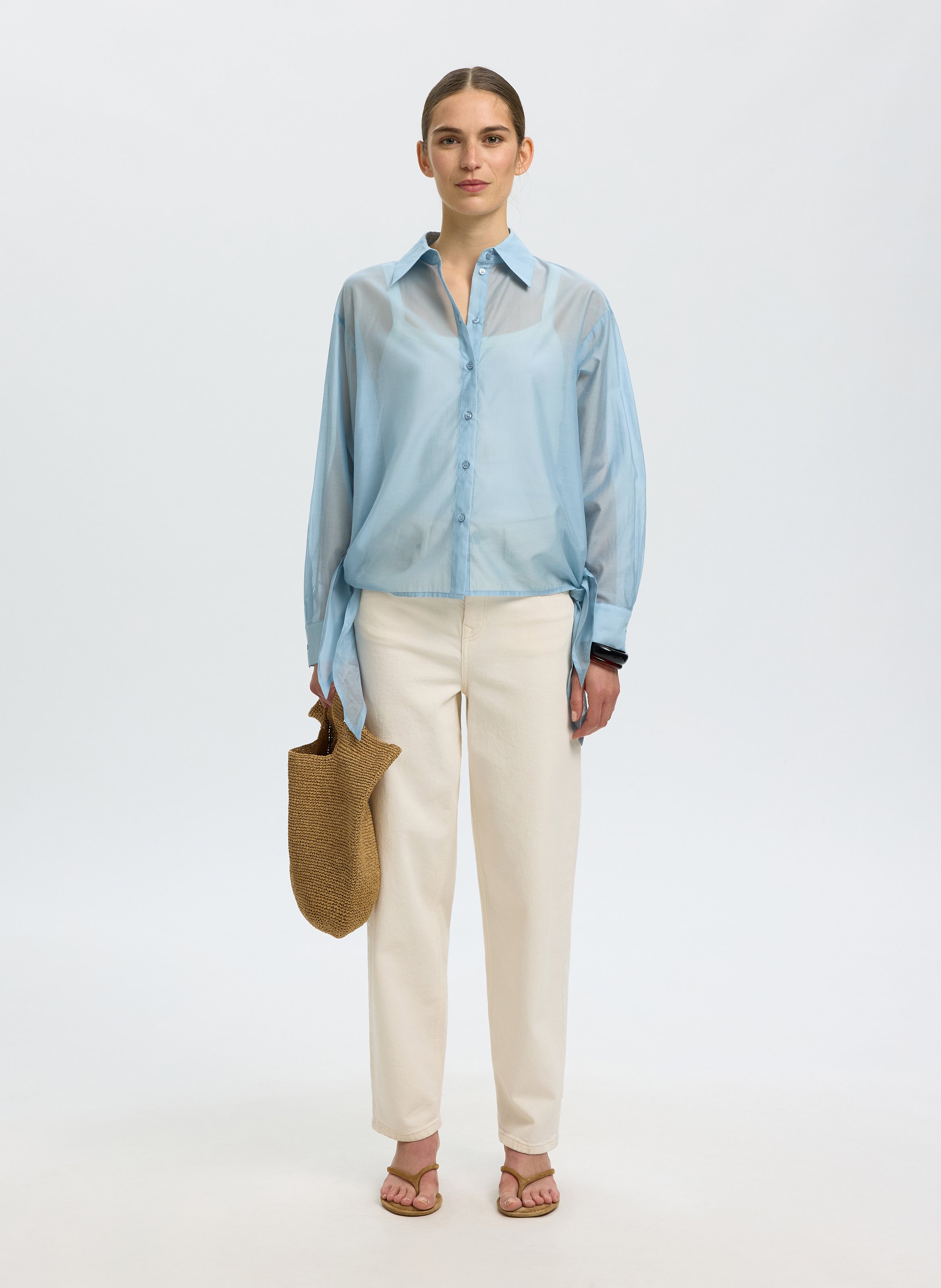 Bedrucktes Hemd mit klassischem Kragen SELECTED Blau