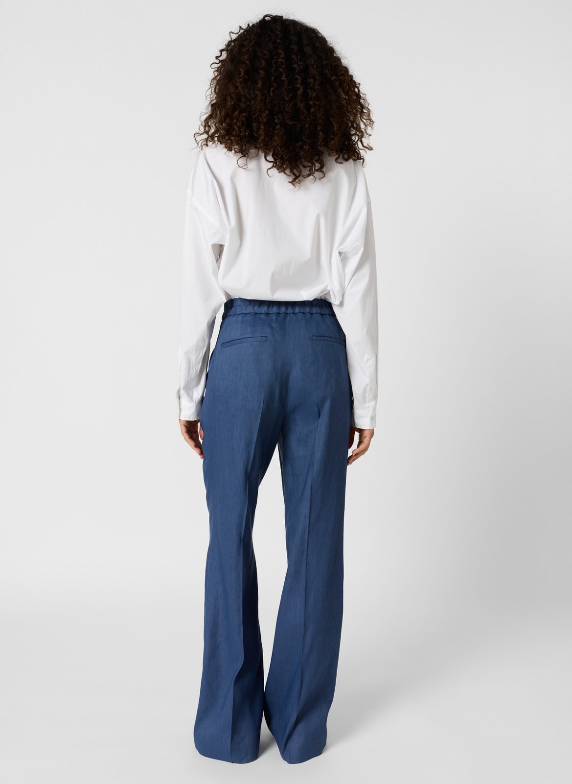 Pantalon droit en lin mélangé GERARD DAREL Bleu