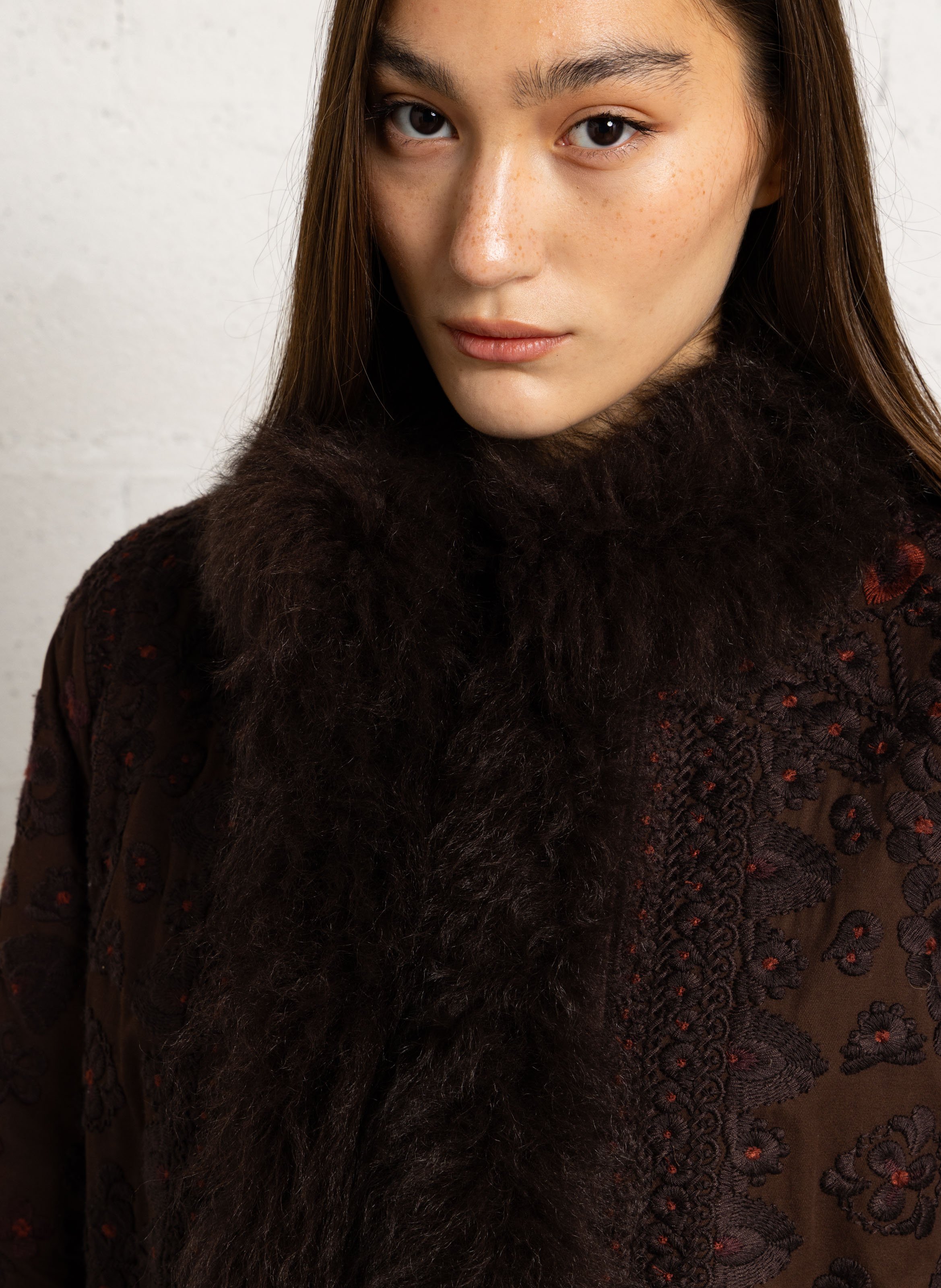 Embroidered cotton jacket ANTIK BATIK Brown