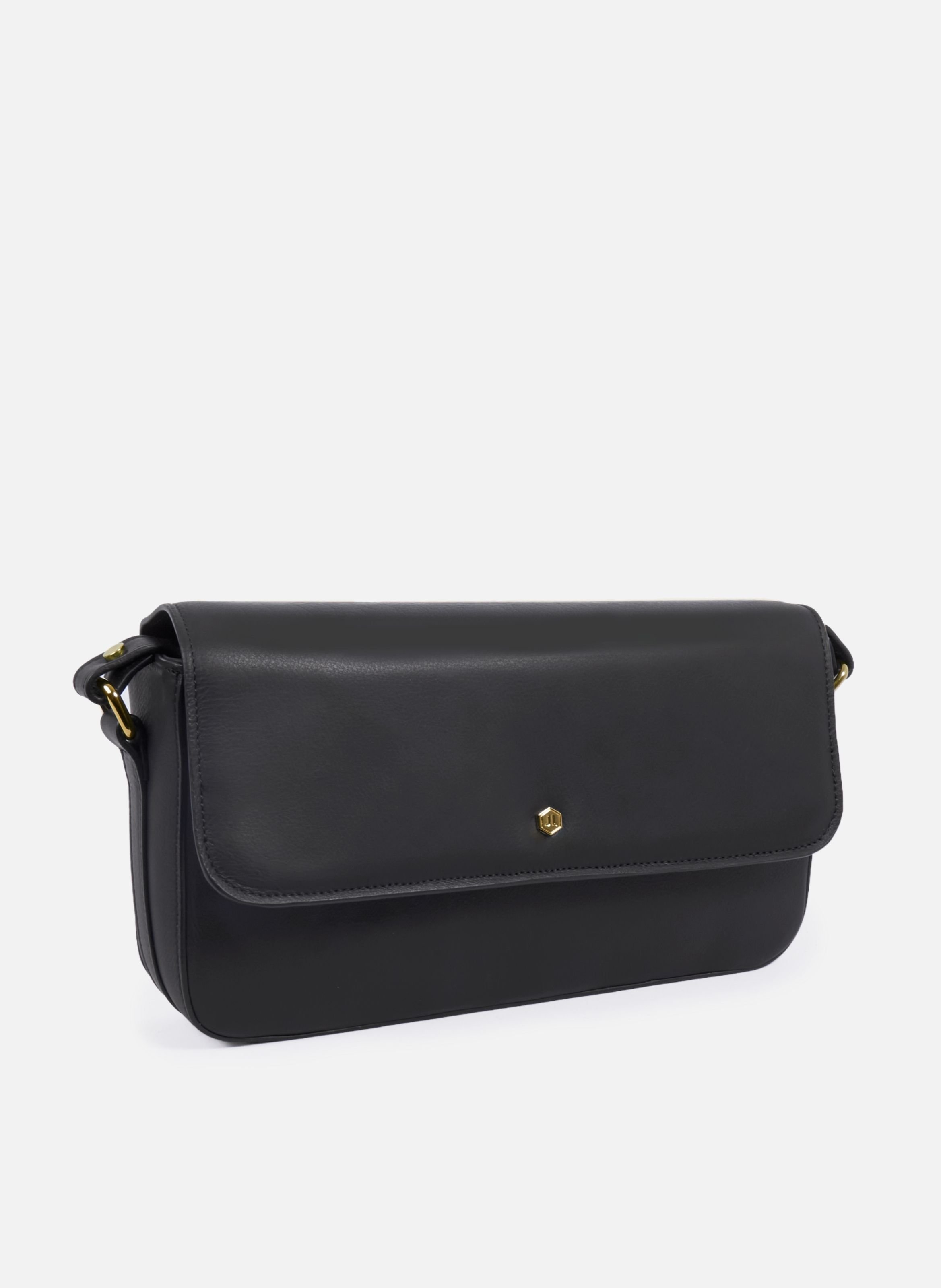 Hortense leather baguette bag JULES & JENN Black