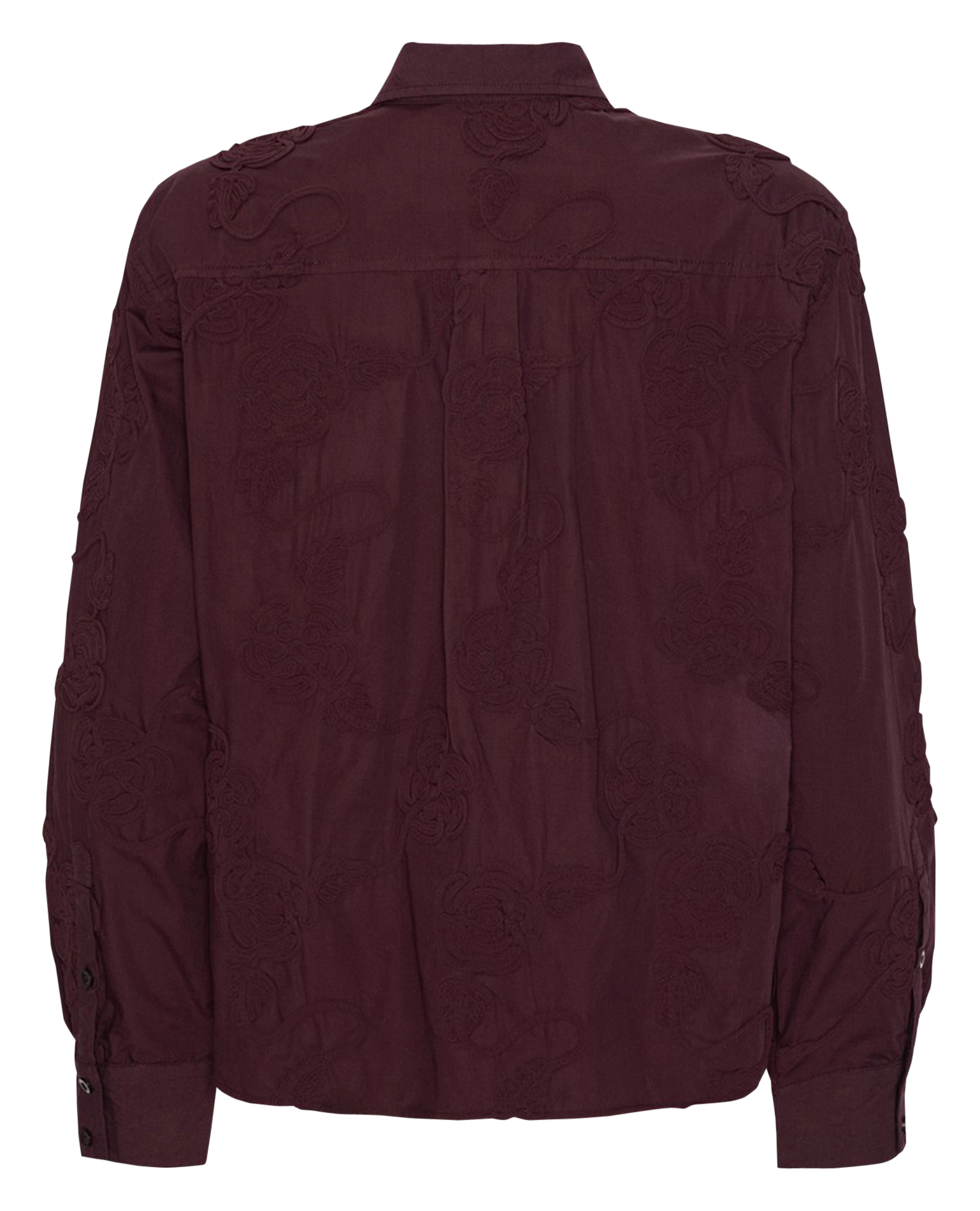 Chemise droite unie brodée ROTATE Marron