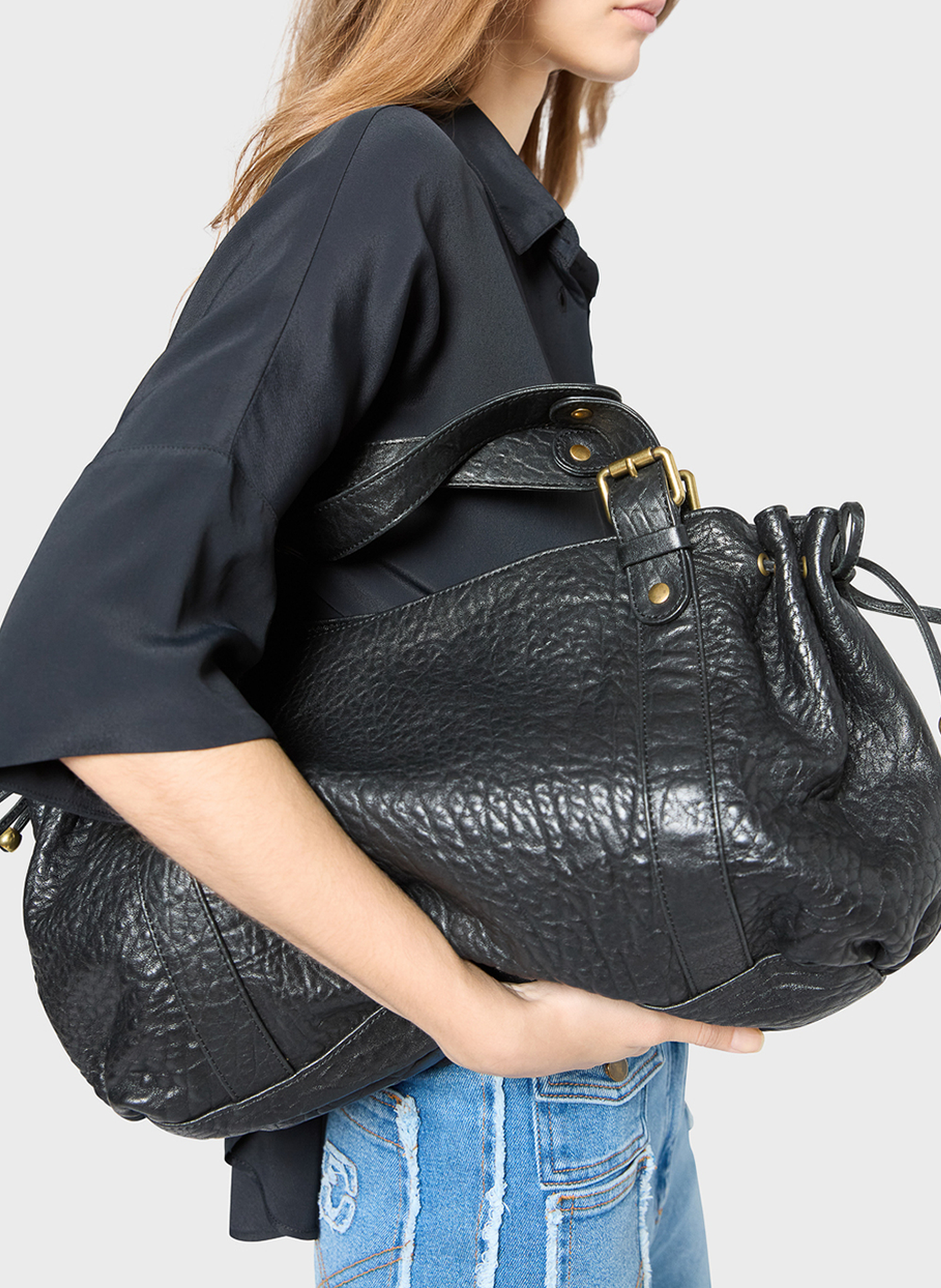 A-line leather skirt GERARD DAREL Black