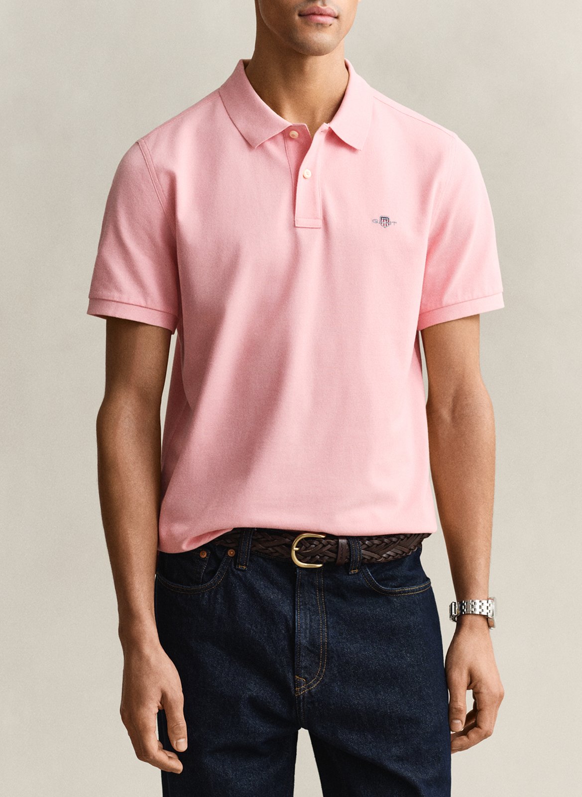 Tee-shirt en coton col rond GANT Rose