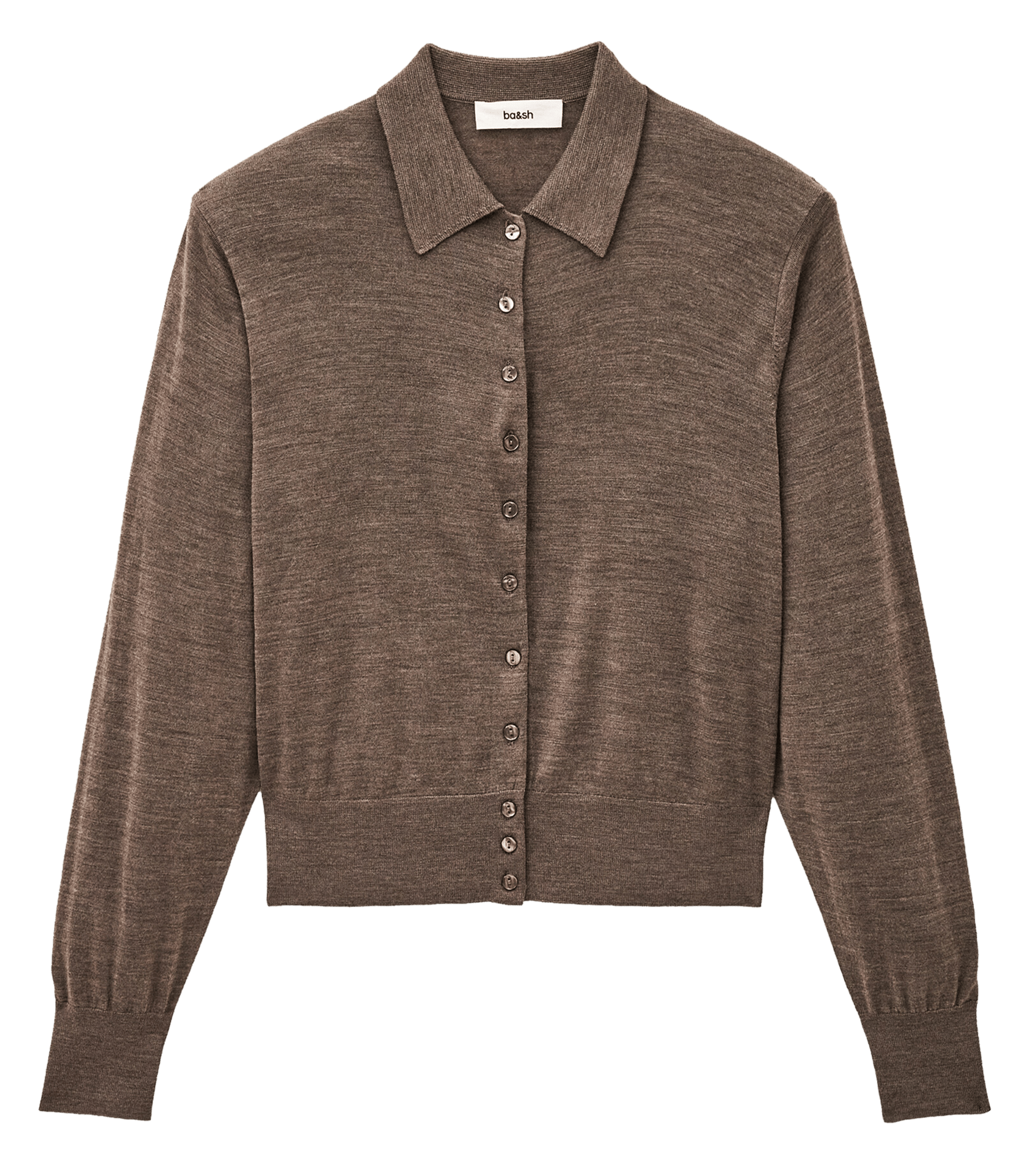 Gerader Wollblazer mit klassischem Kragen BA&SH Beige