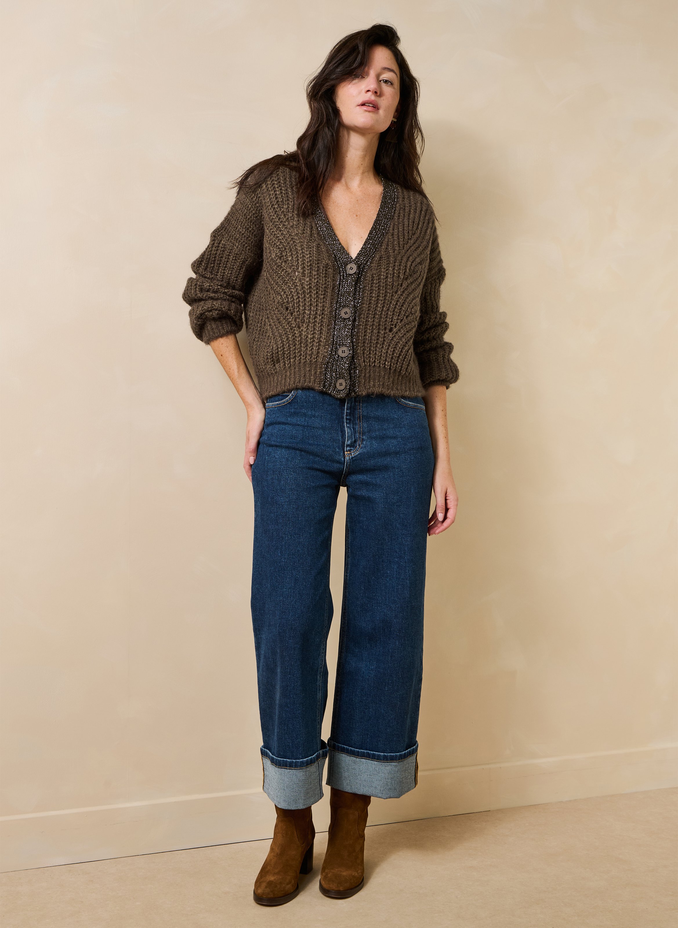 Gilet ample avec bandes irisées | Vert LA FEE MARABOUTEE Femme