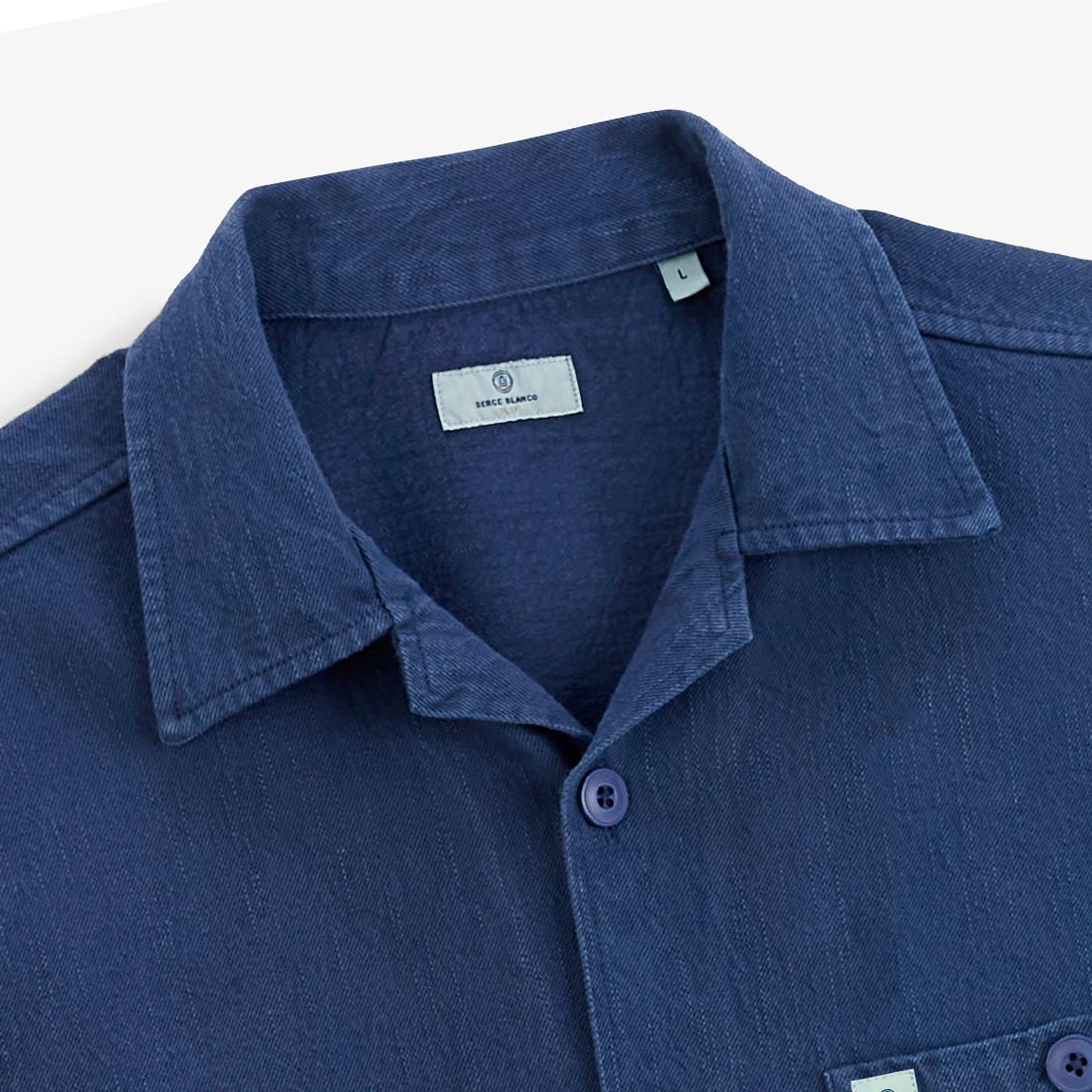 Warren blue cotton worker jacket by sbplay SERGE BLANCO Blue