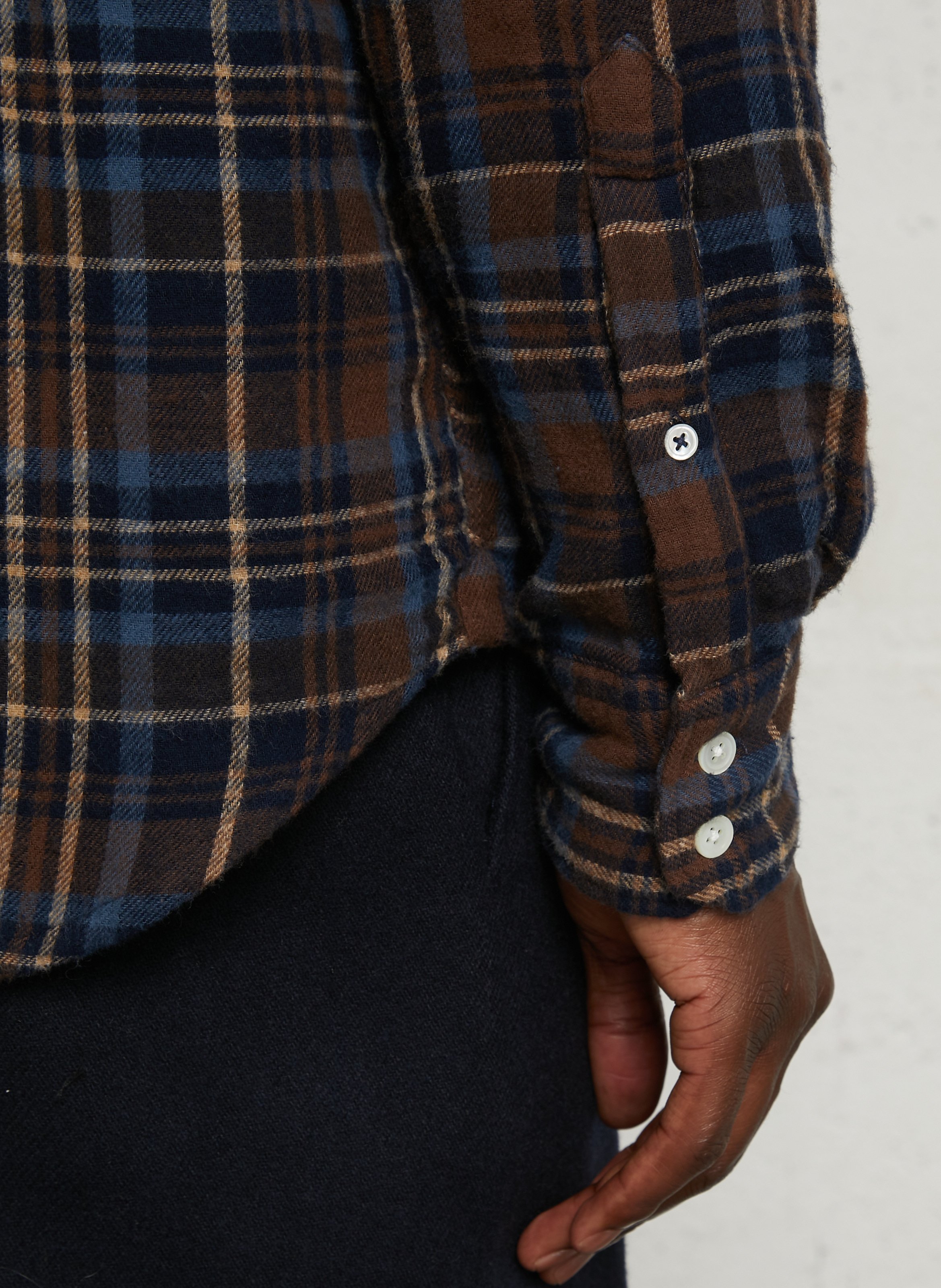 Chemise col classique en coton HARTFORD Marron