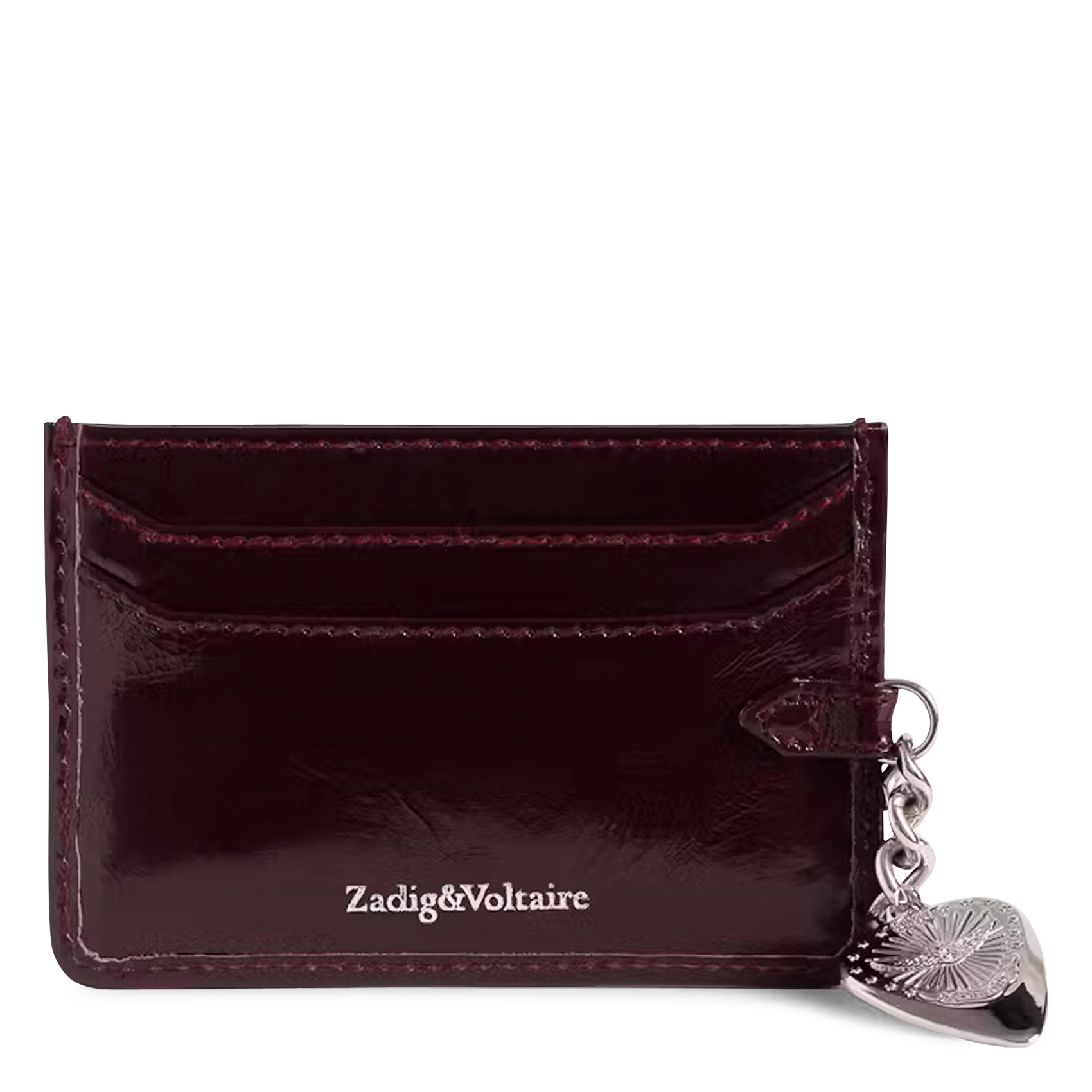 Porte-cartes avec charms en cuir vernis ZADIG&VOLTAIRE Violet