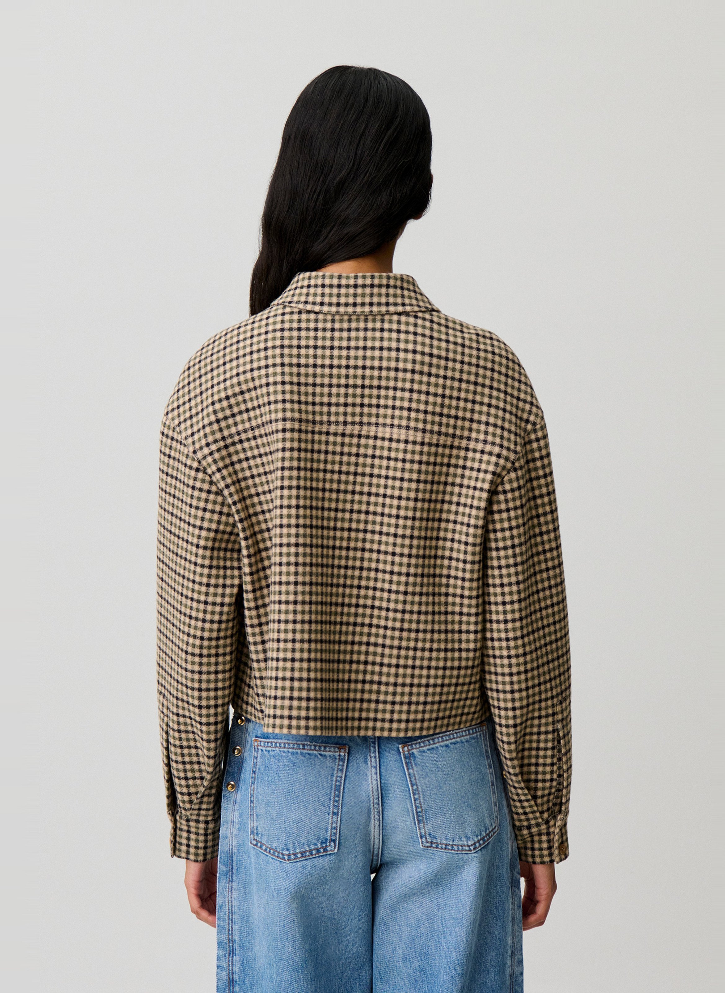 veste courte à carreaux en laine mélangée CLAUDIE PIERLOT Multicolore
