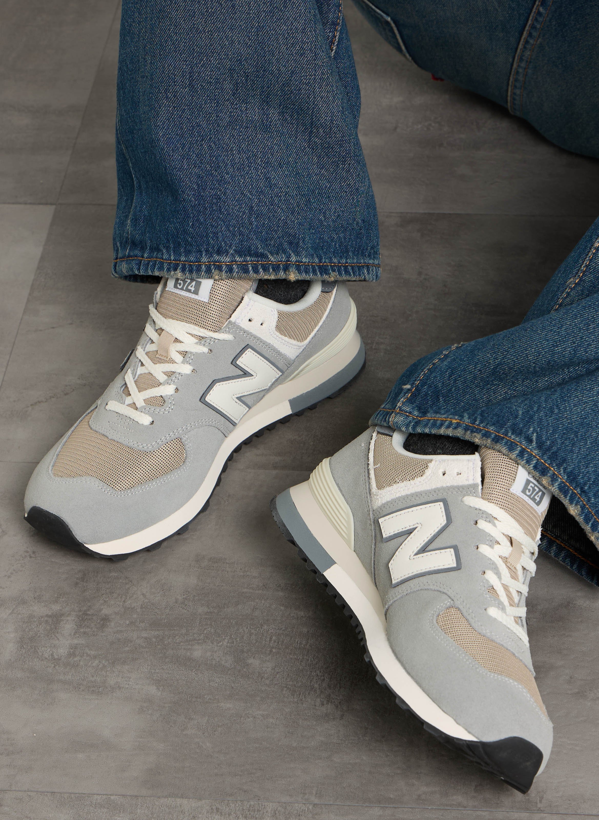 Baskets basses en cuir mélangé NEW BALANCE Gris