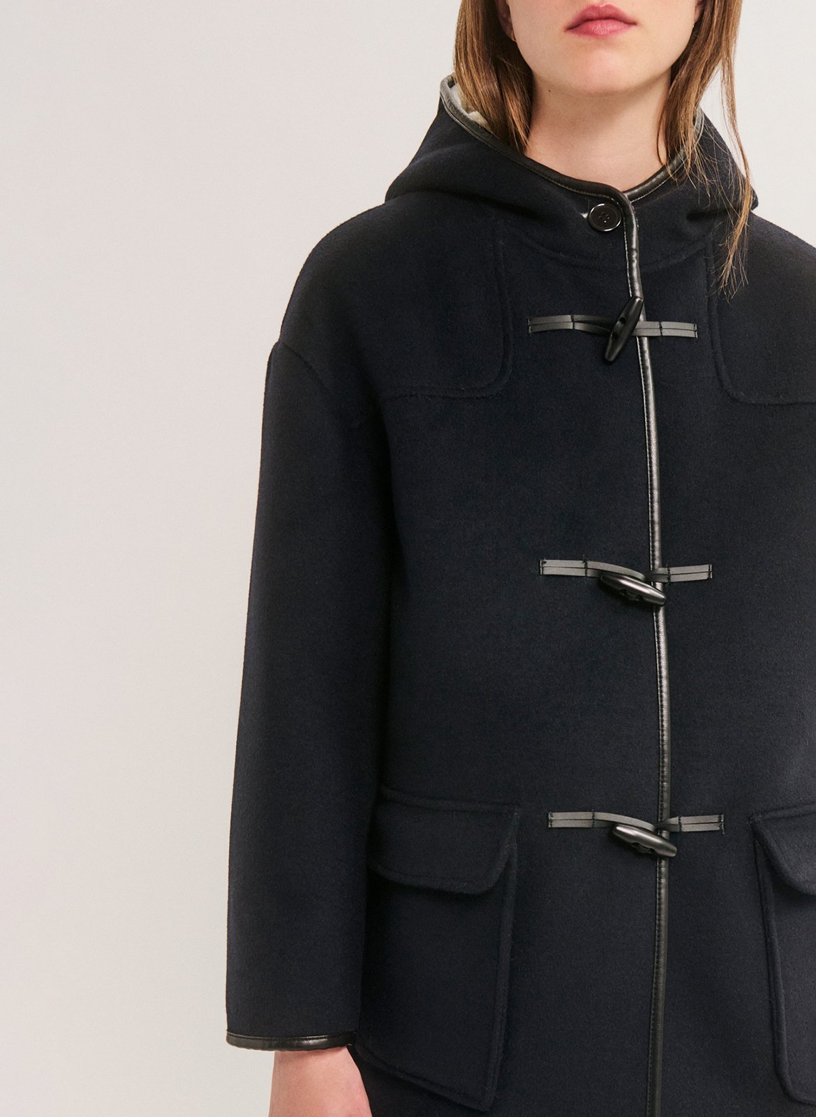 Manteau droit col à capuche PABLO Blauw