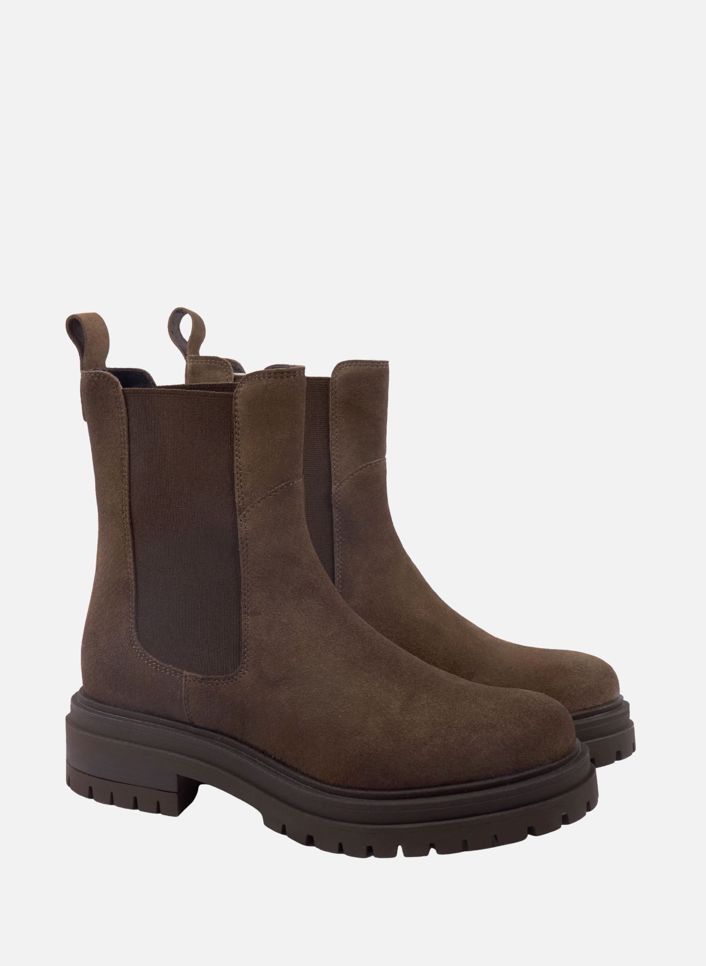 Bottines chelsea crantées suede leather JULES & JENN Brown