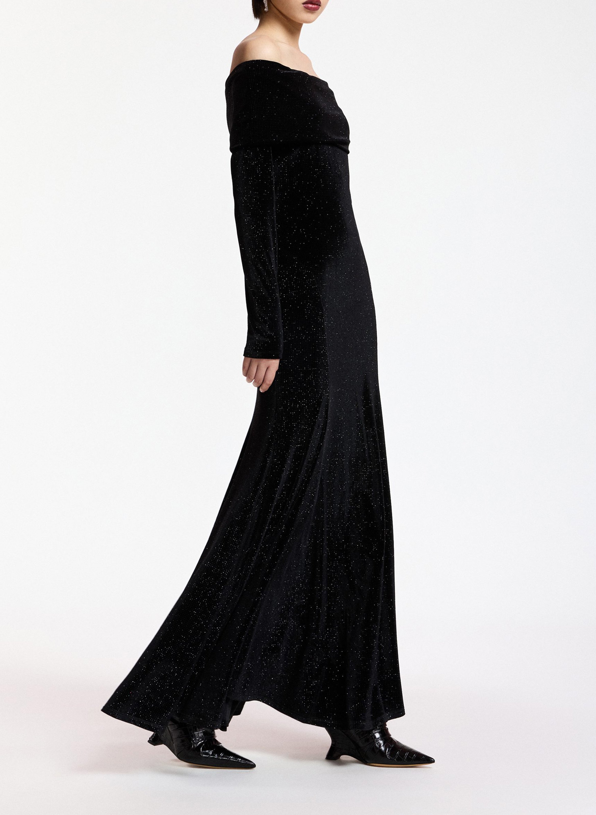 Robe longue moulante pailletée ESSENTIEL ANTWERP Noir
