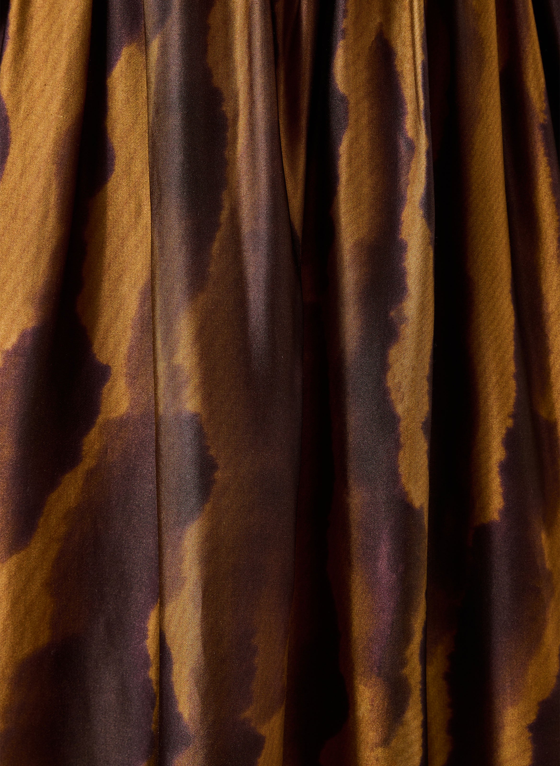 Printed round-neck midi dress LA FEE MARABOUTEE Brown