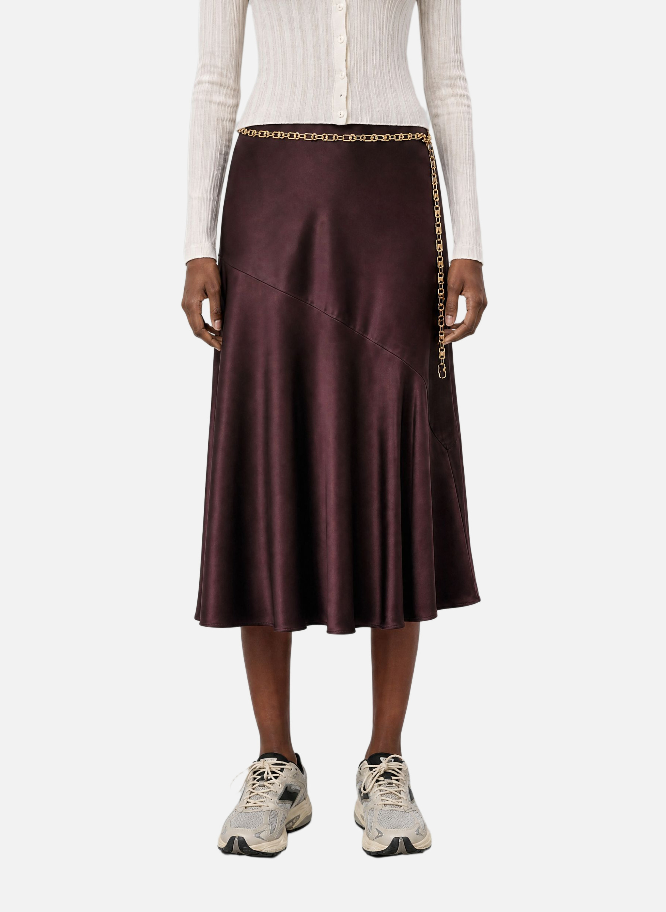 Midi satin skirt with chain THE KOOPLES