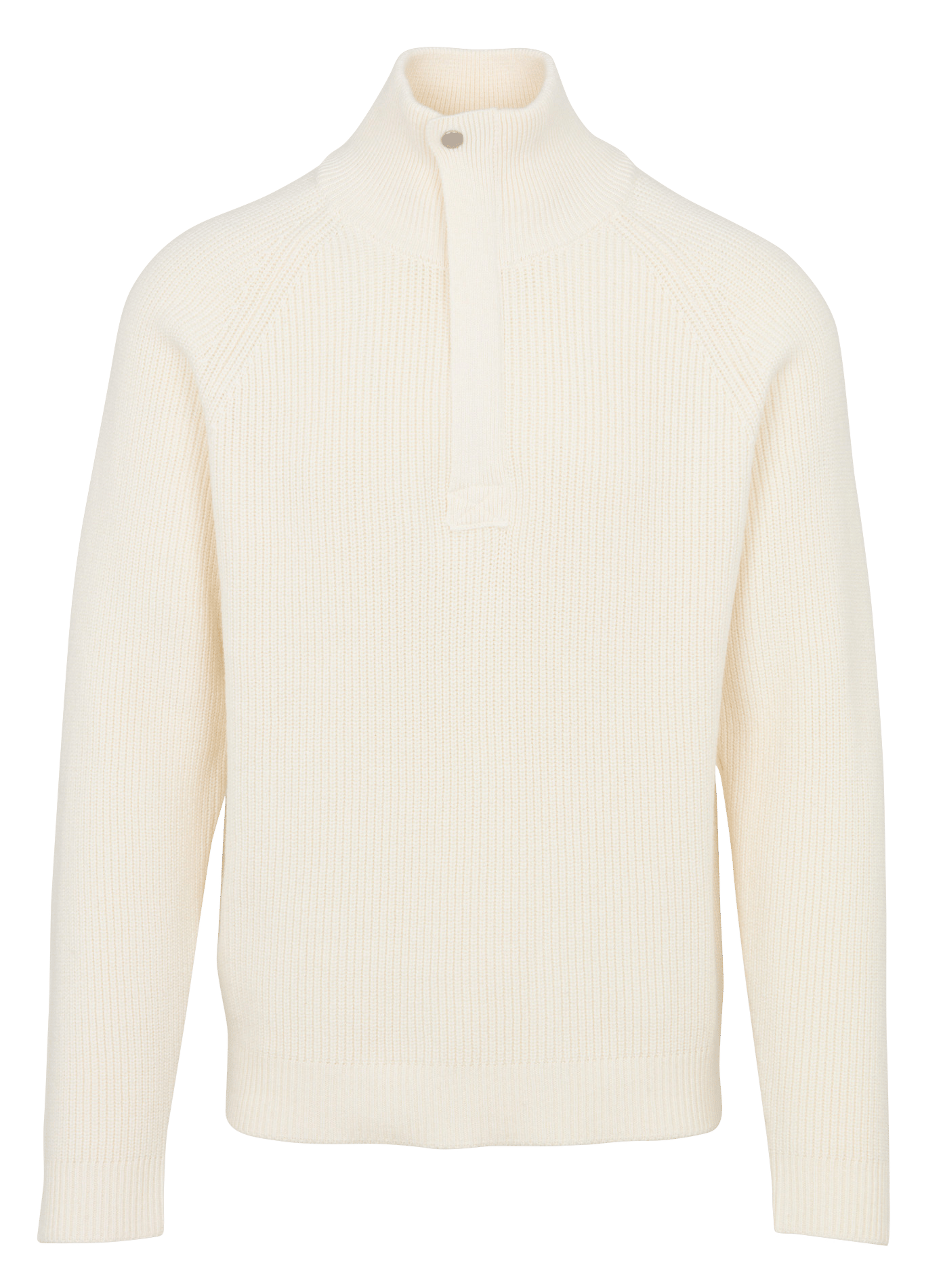 Pull droit côtelé en laine et coton  IKKS Blanc