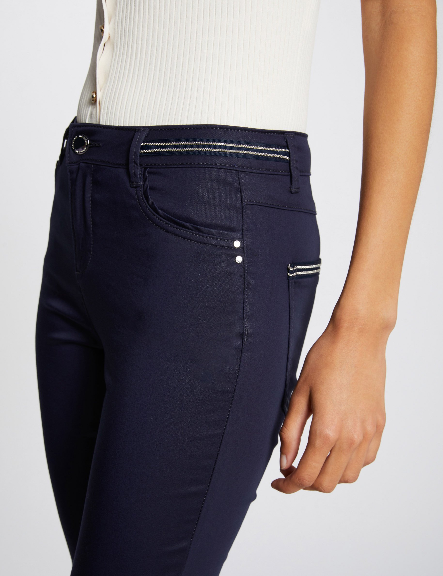 Coated slim-fit pants Blue