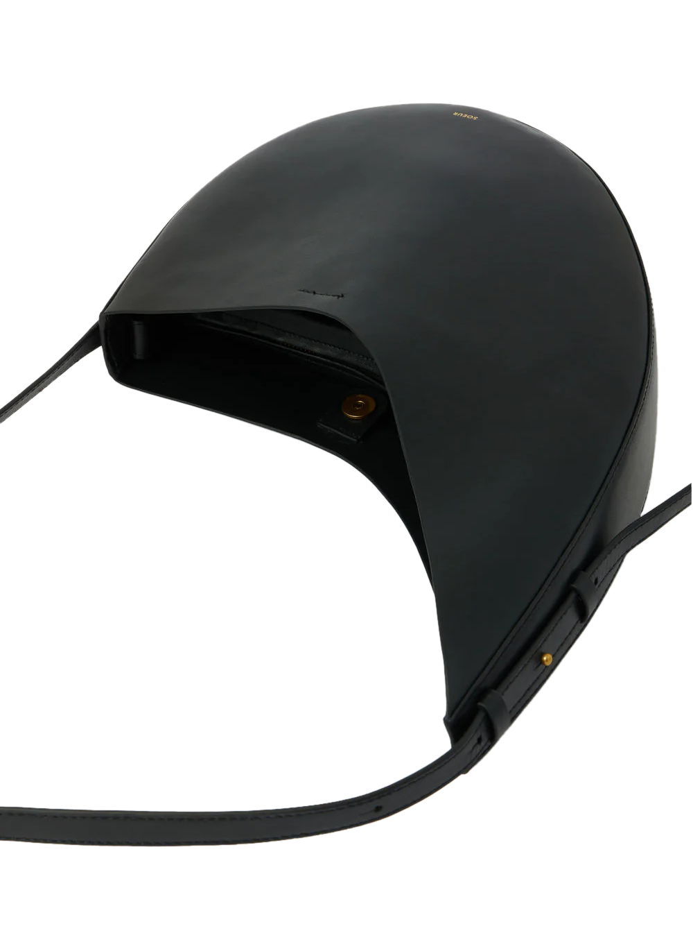 Asymmetrische schoudertas van glad leer SOEUR Zwart