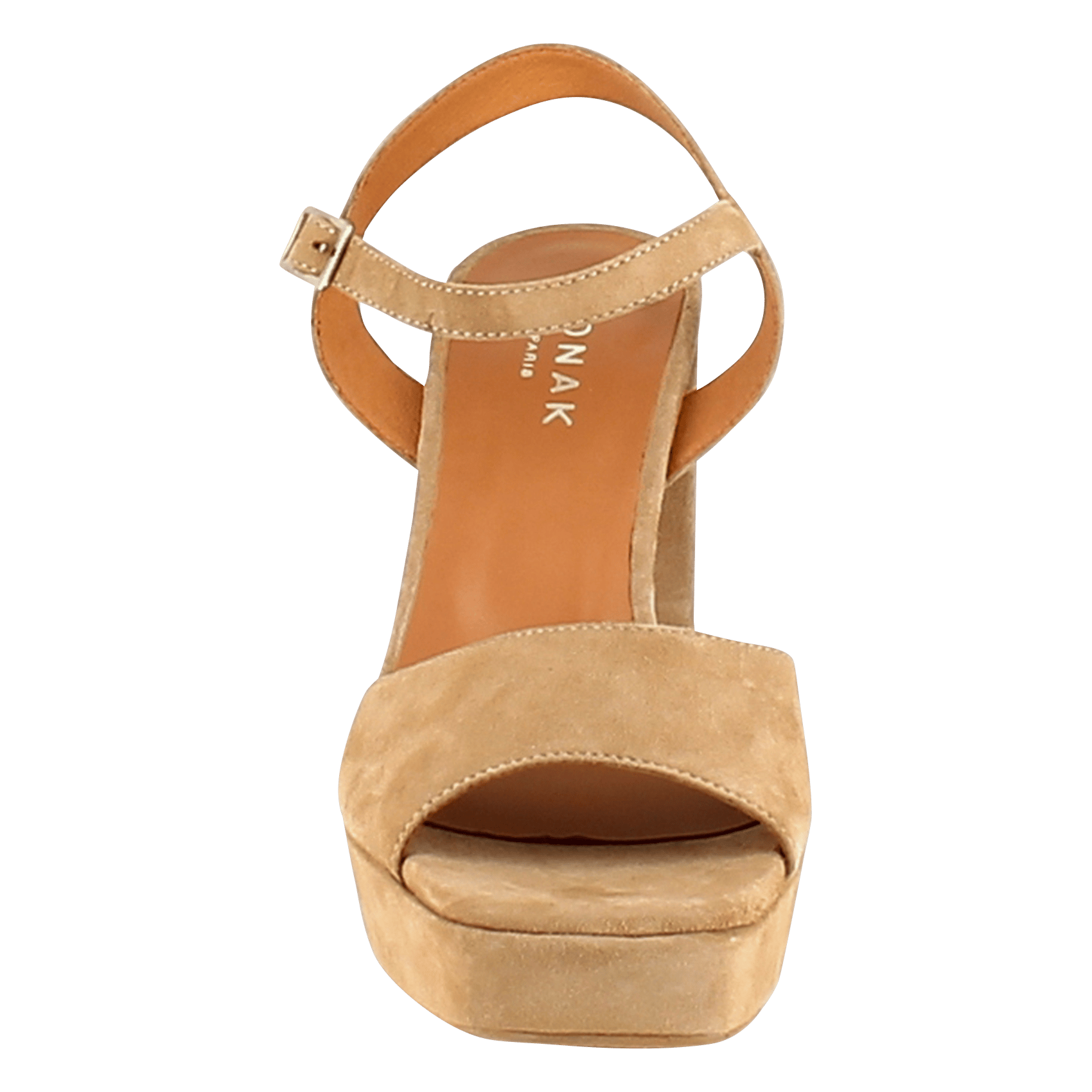 Suède sandalen met hak Bruin