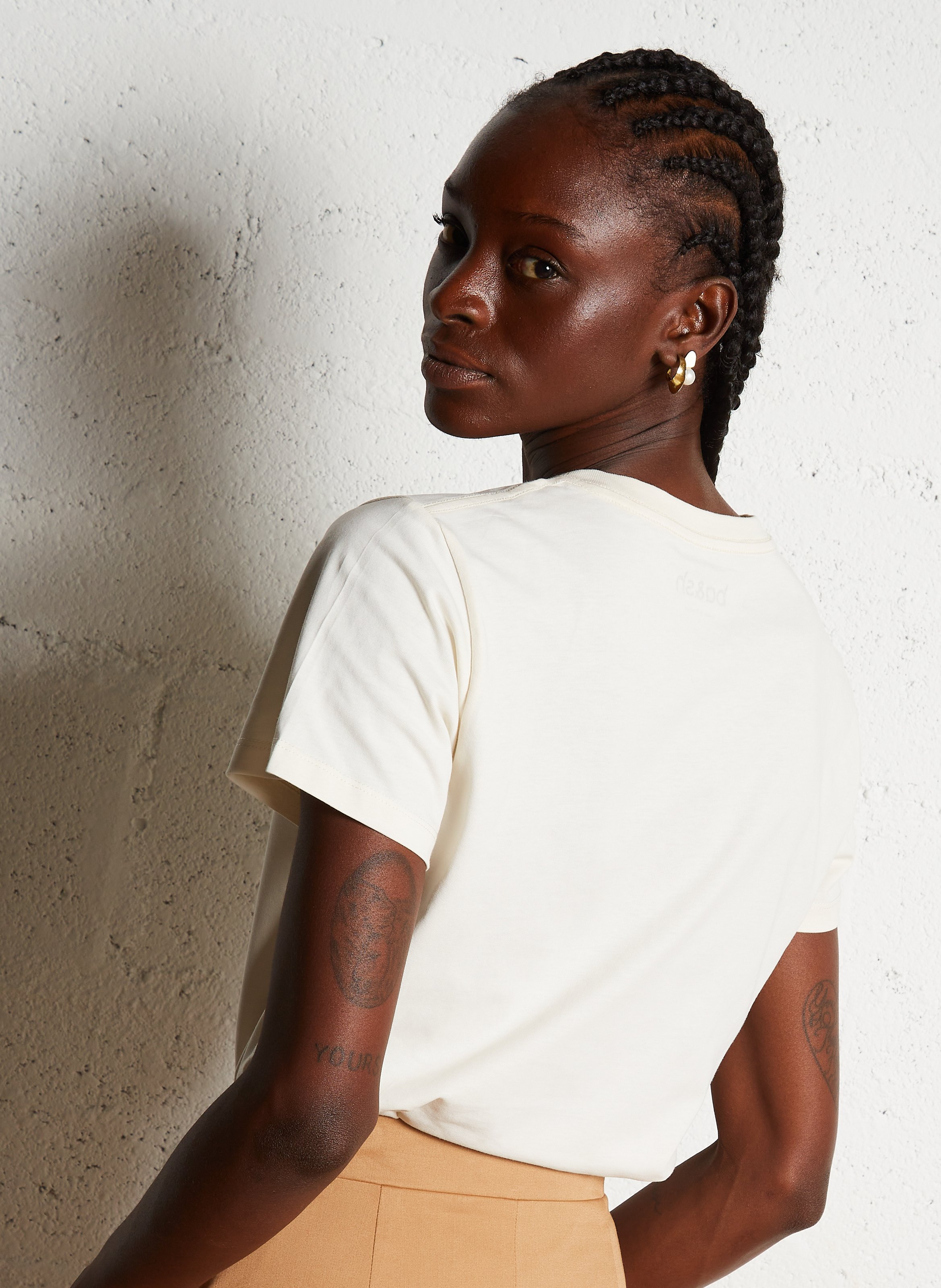 Camiliday round-neck sleeveless cotton top BA&SH Beige