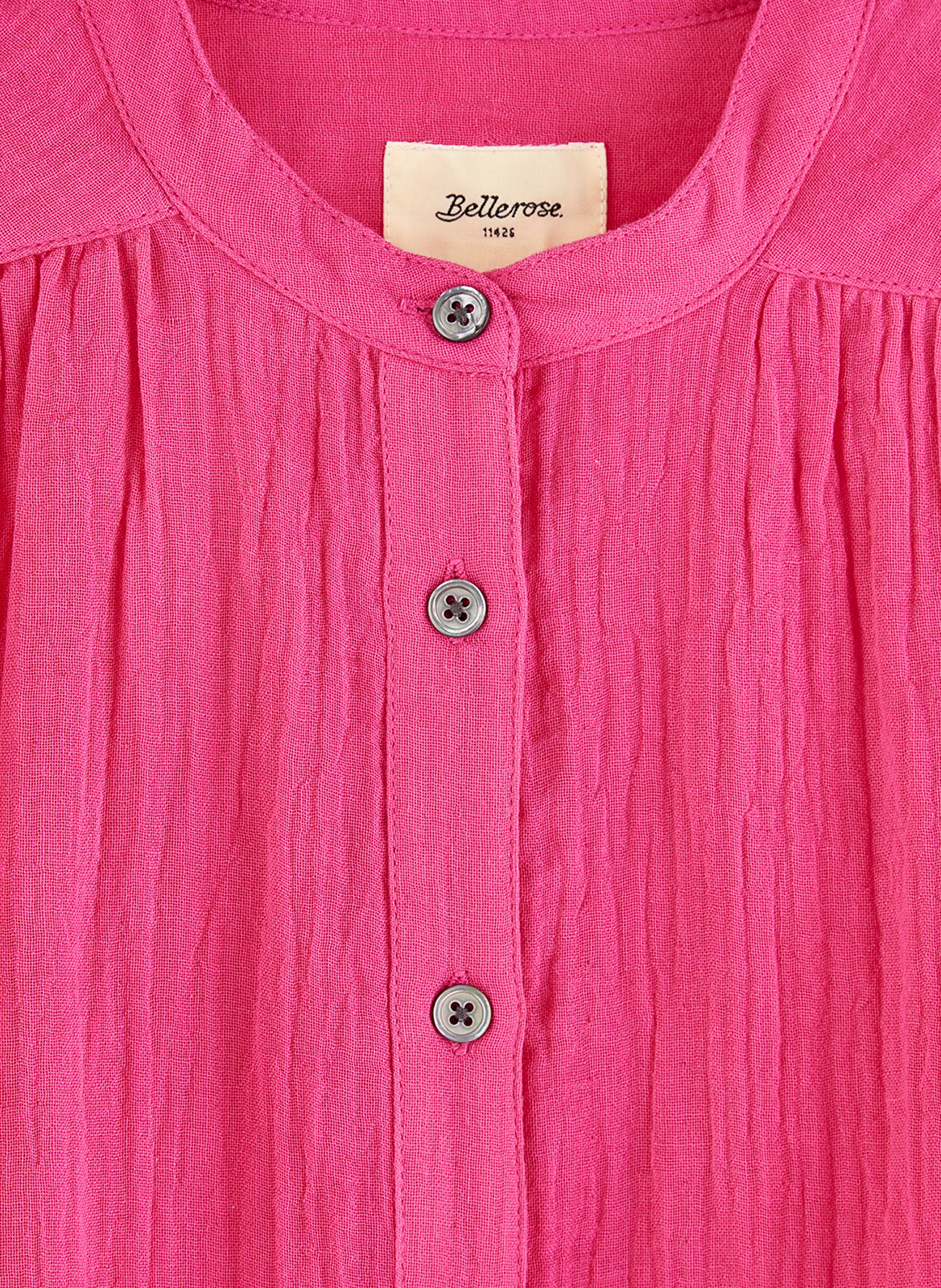 Blouse droite en coton BELLEROSE Rose