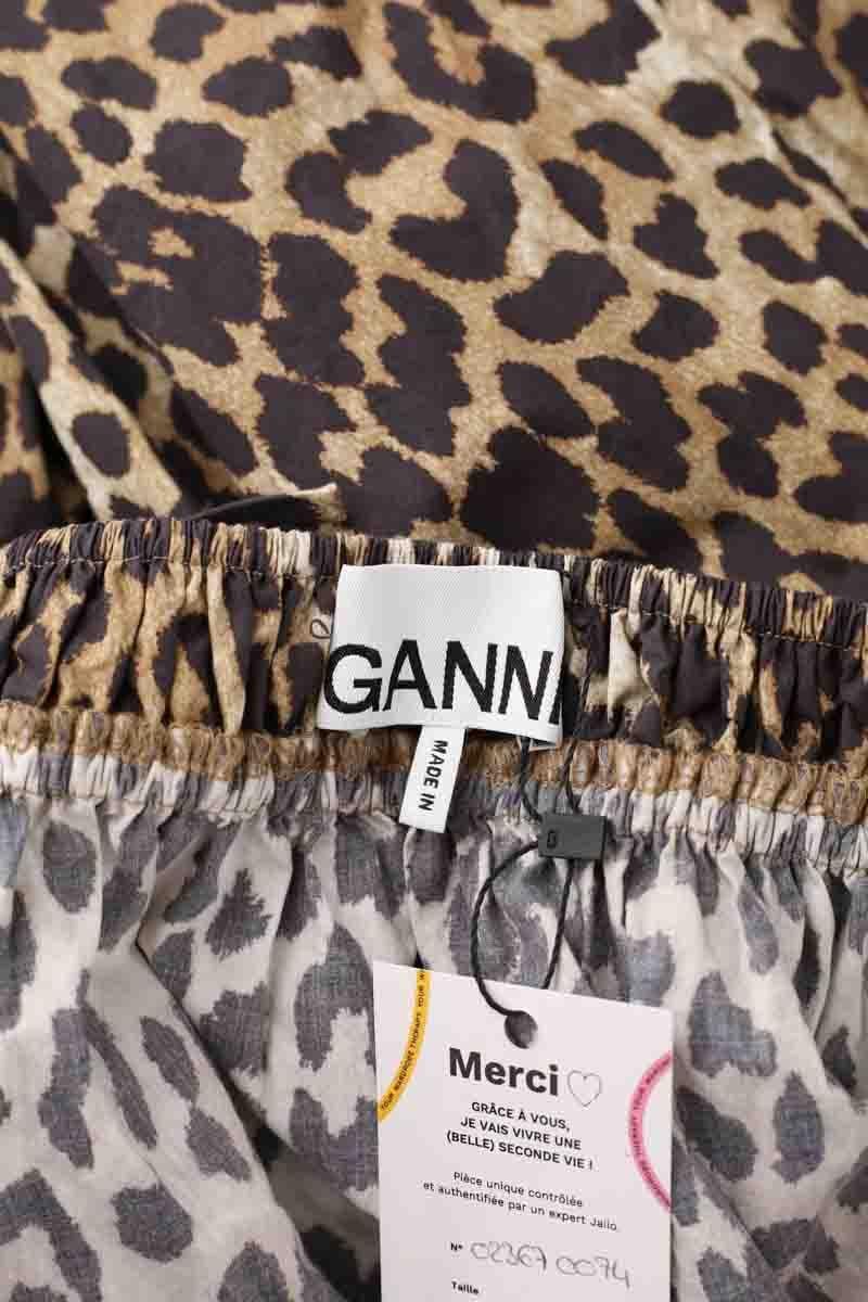 Cotton dress GANNI - Seconde Main Brown