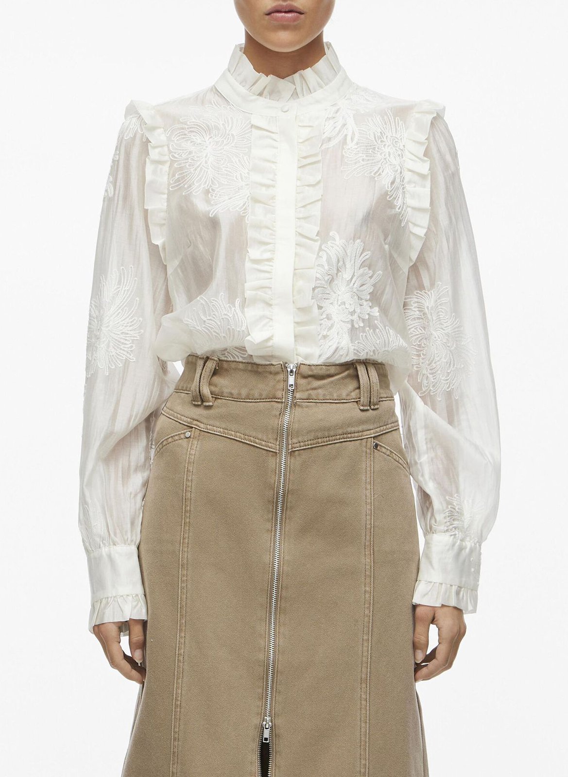 Rechte blouse ROUGE EDIT Beige