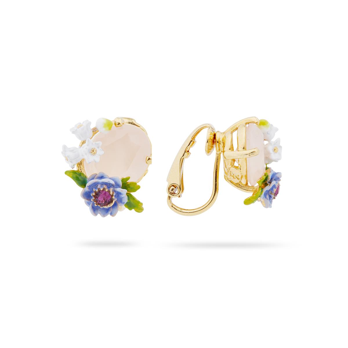 Quartz floral bouquet earrings LES NEREIDES Multicolored