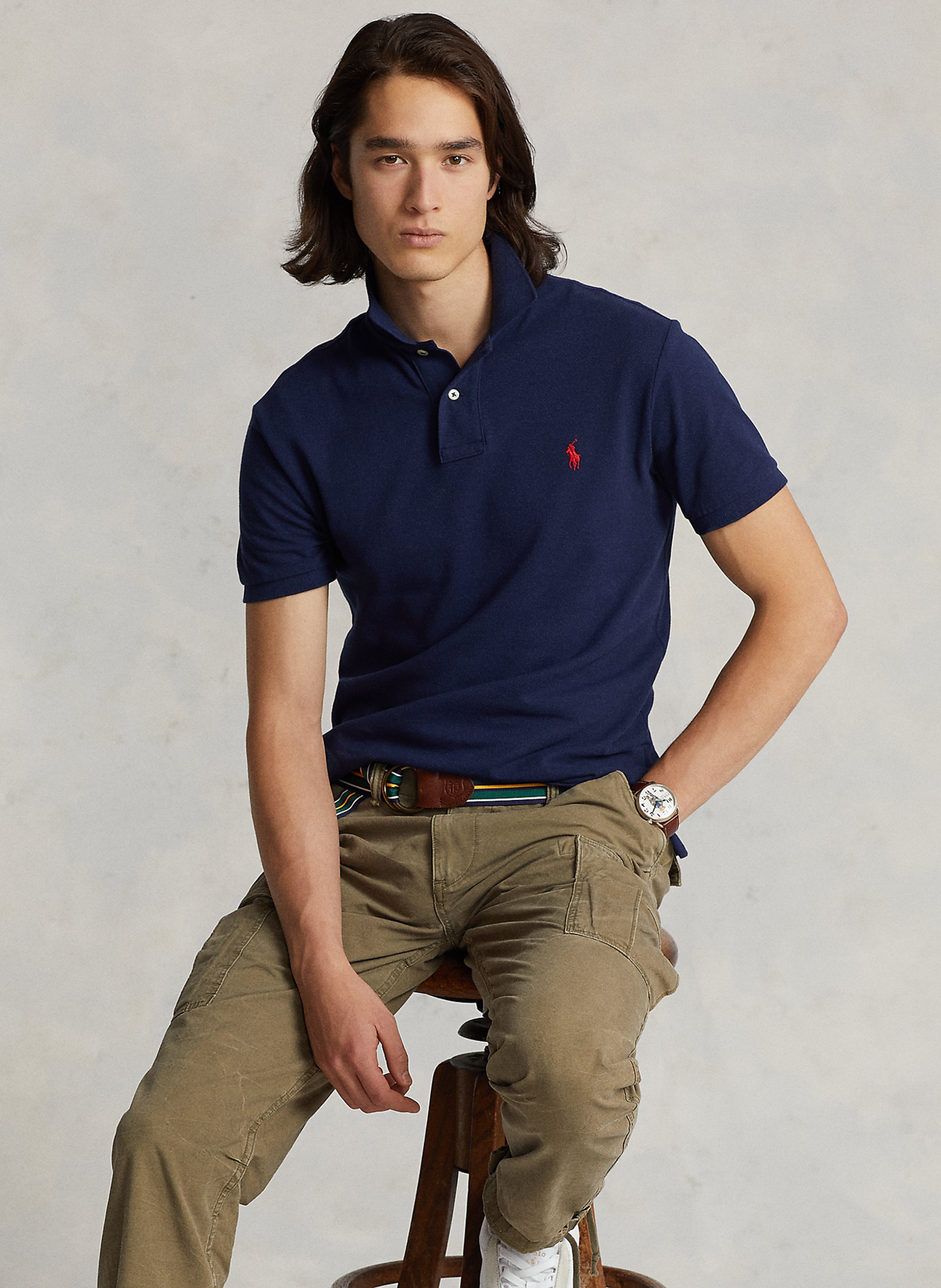 Polo slim-fit en coton piqué POLO RALPH LAUREN Bleu