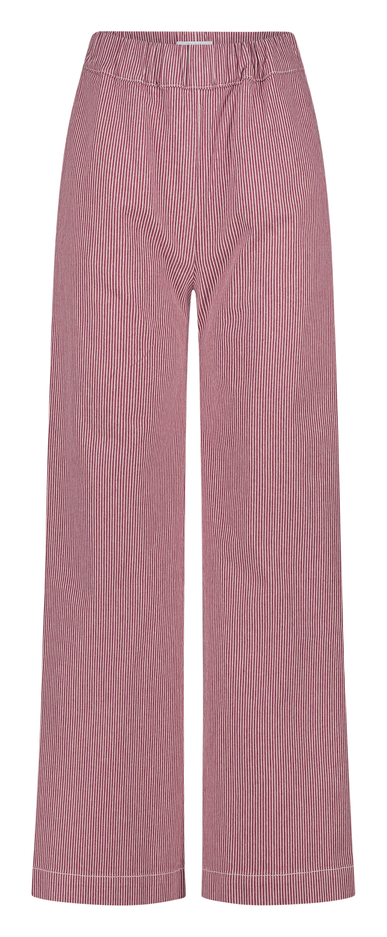 Pantalon large en coton bio rayé BY BAR Rouge
