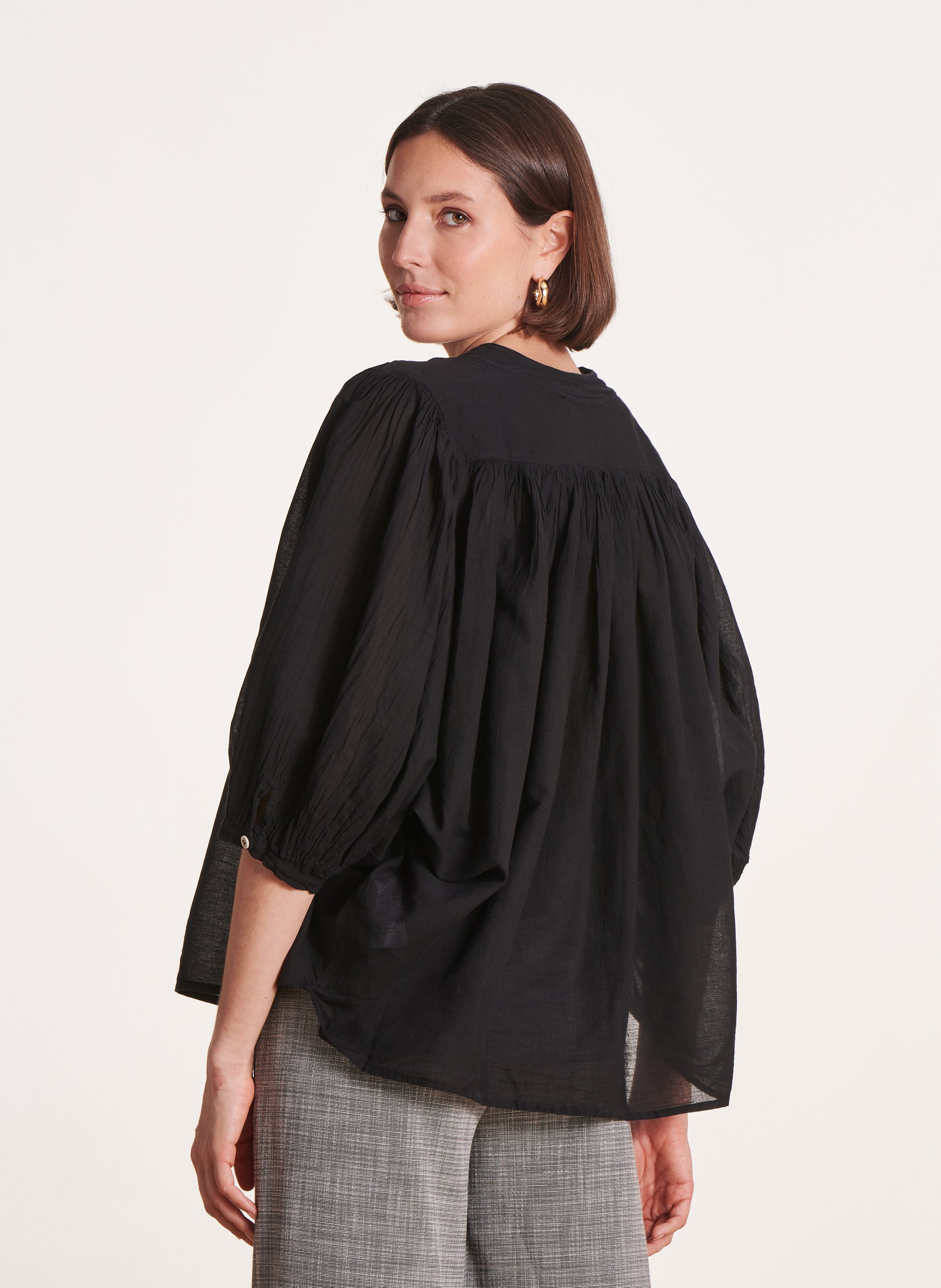 Capri plain oversized shirt LA FEE MARABOUTEE Black