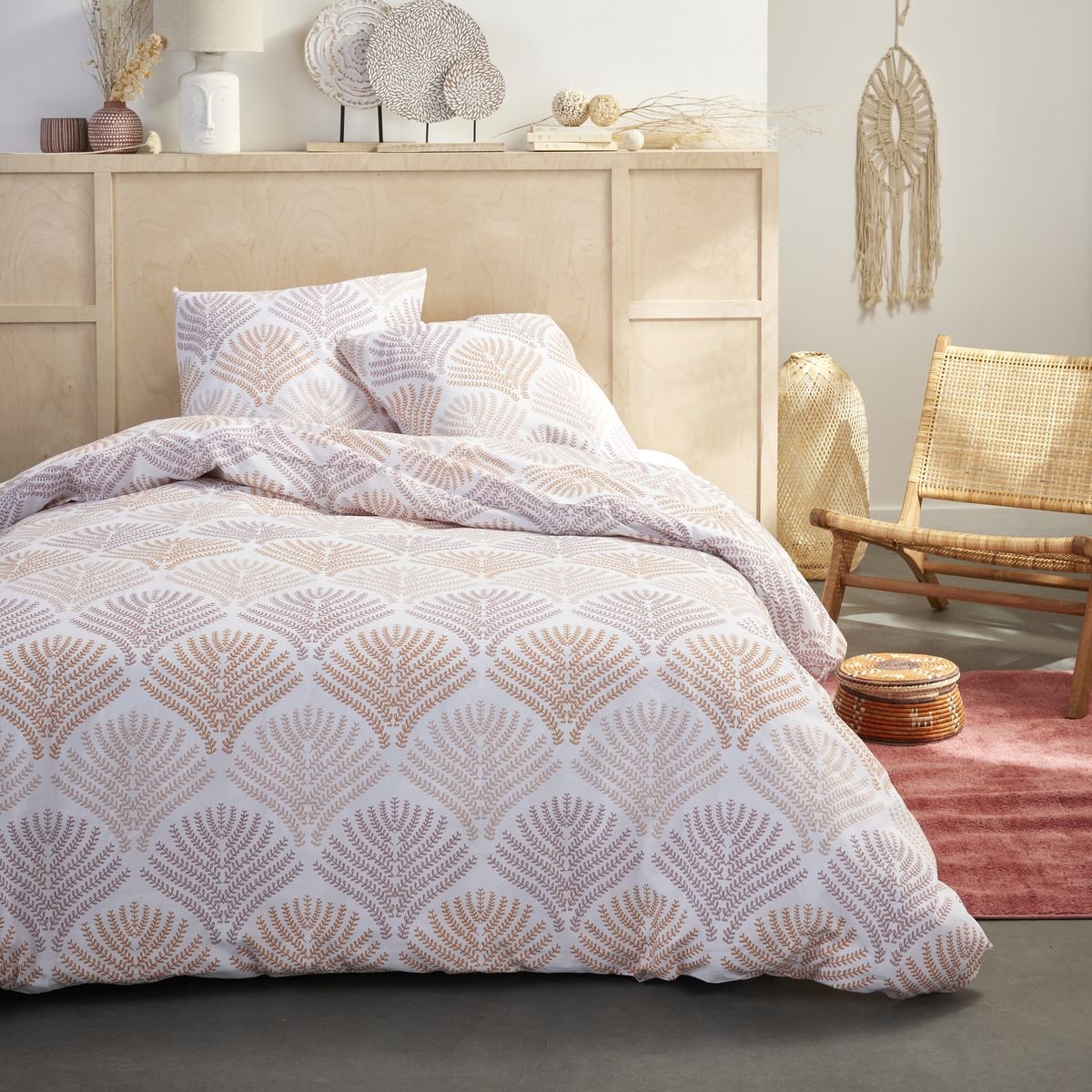 Printed cotton bed set TODAY LINGE DE MAISON White