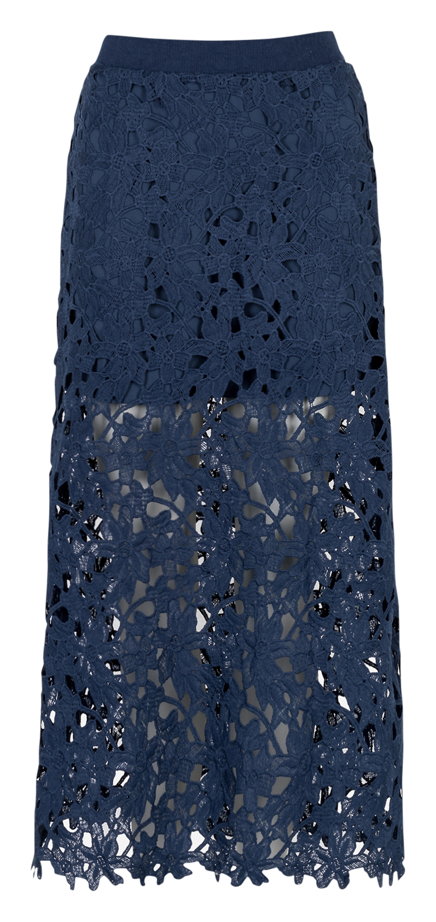 High-waisted lace maxi skirt AN'GE Blue