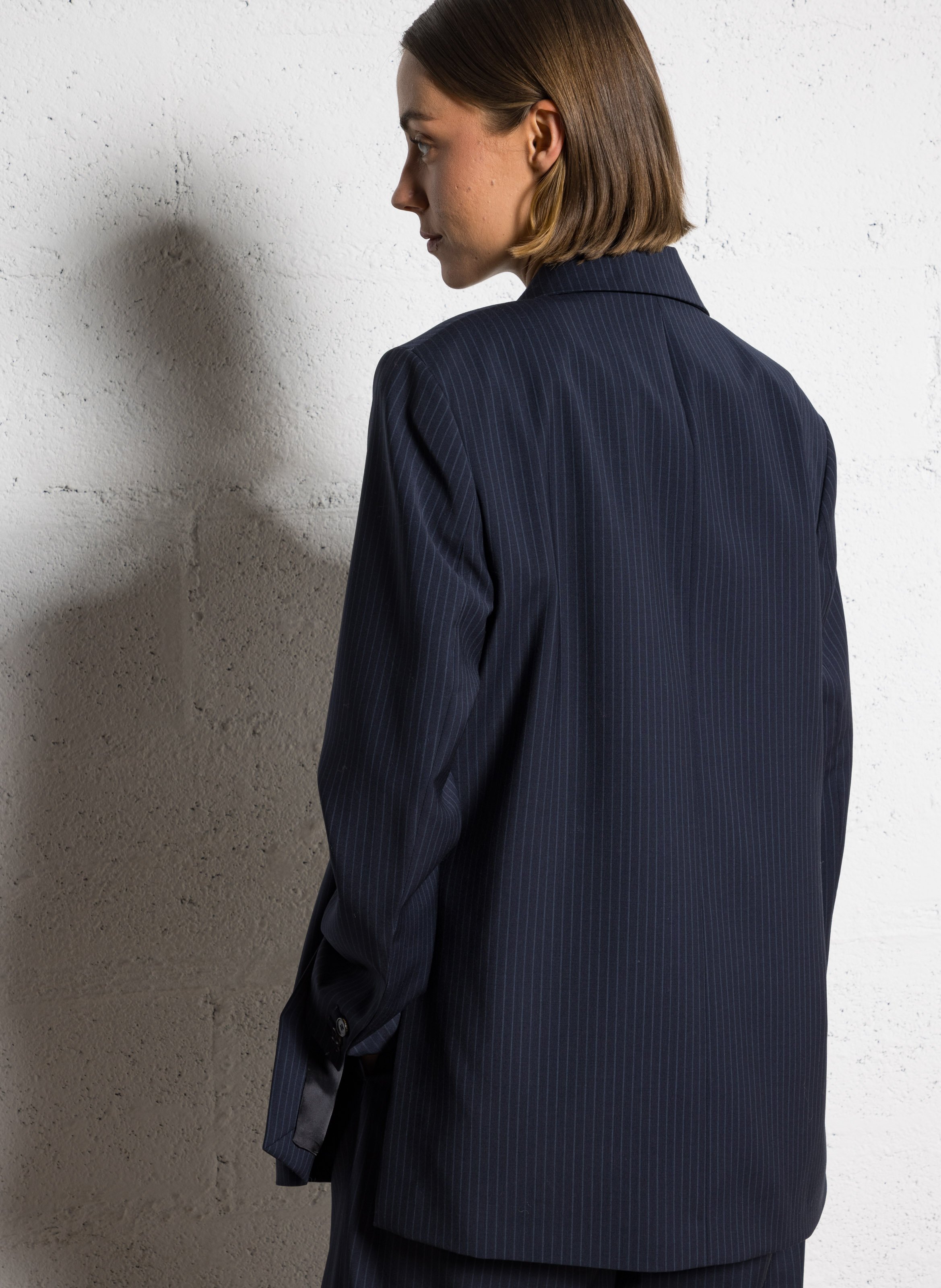 Straight wool blazer coat RUE DE TOKYO Blue