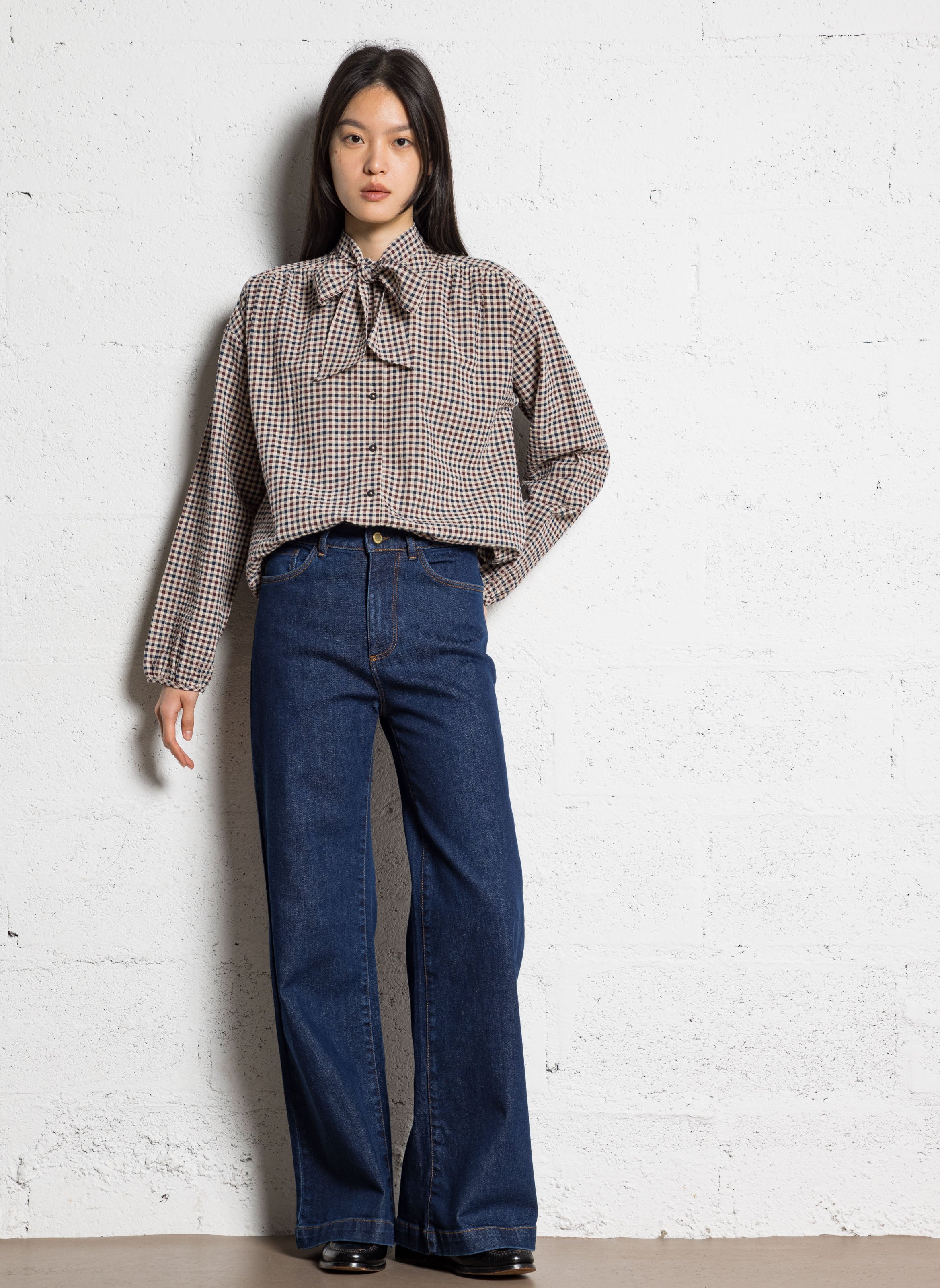 Cotton-blend wide-leg jeans I CODE Blue