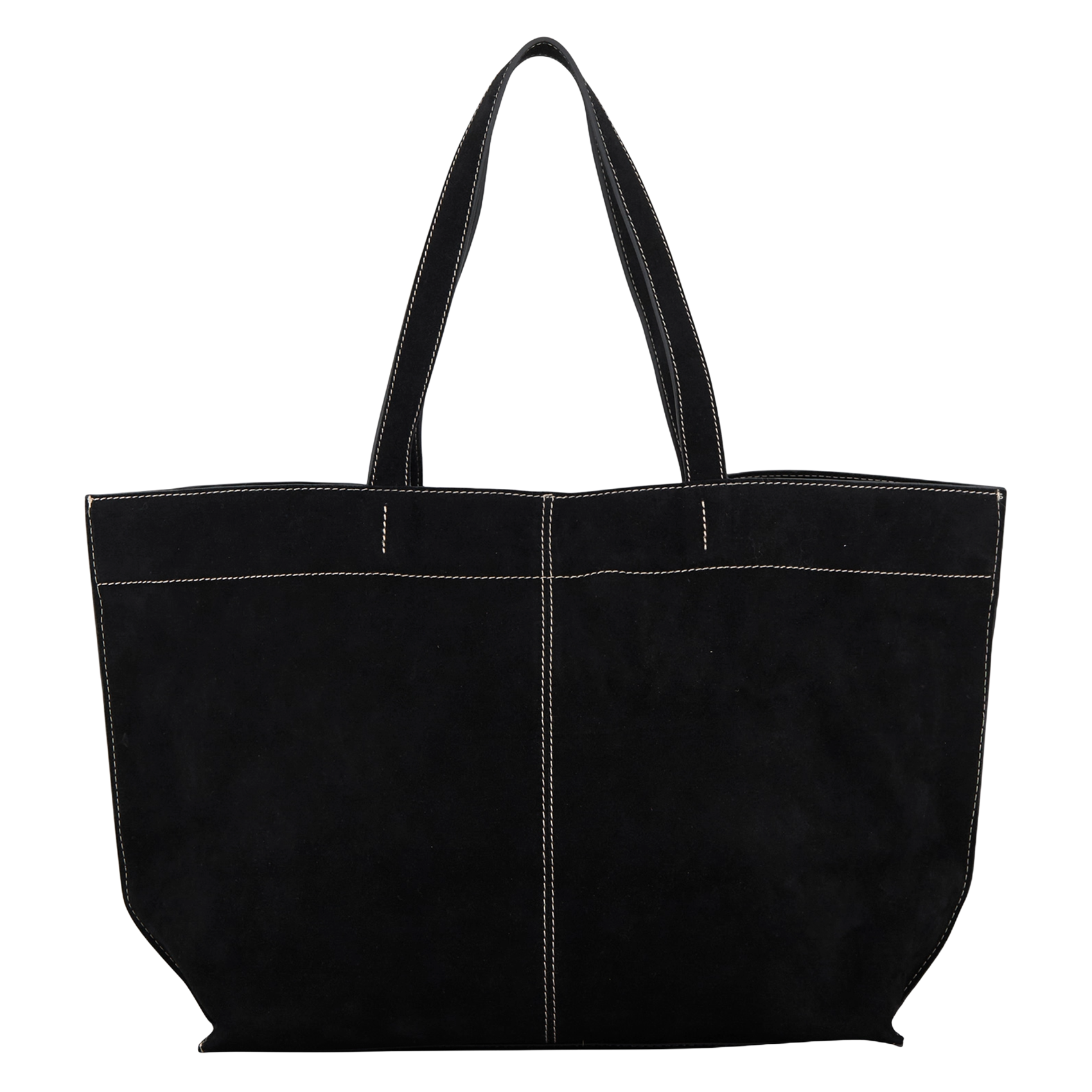 Cabas surpiqué en cuir suédé BECKSONDERGAARD Noir