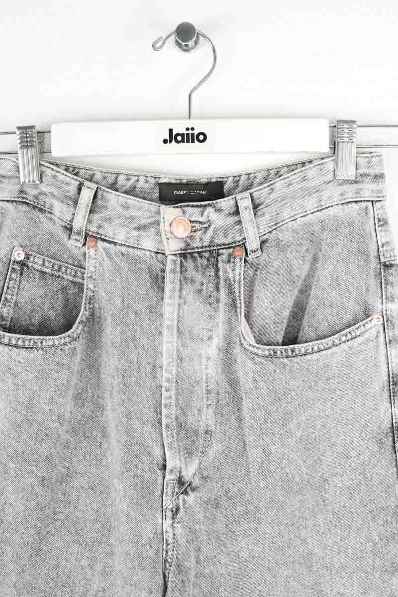 Cotton straight jeans ISABEL MARANT - Seconde Main Grey
