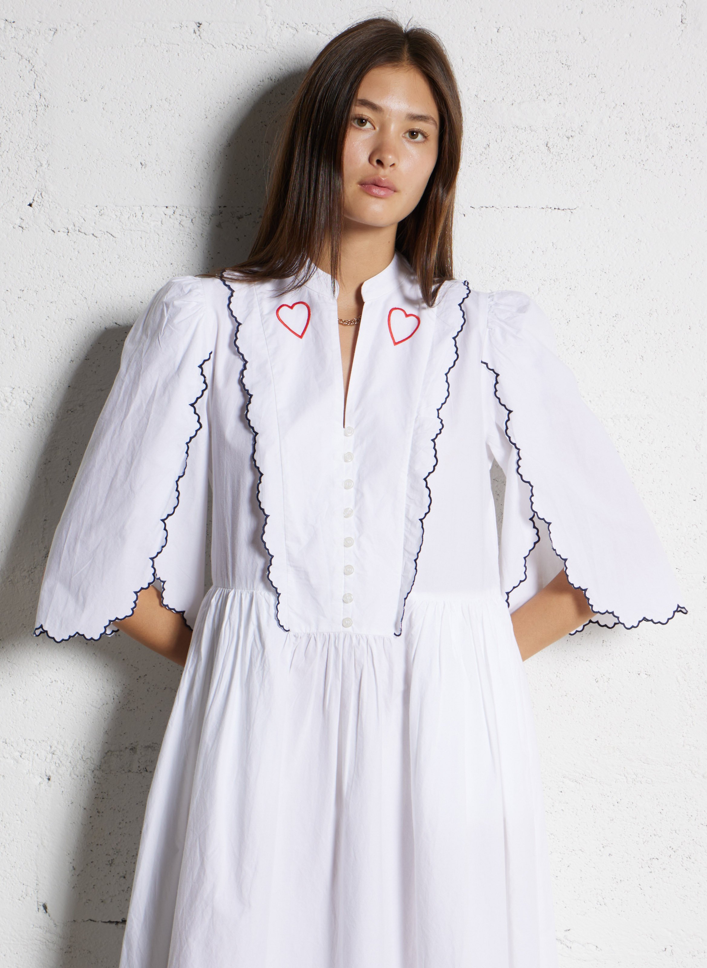Robe longue en coton bio STELLA NOVA Blanc