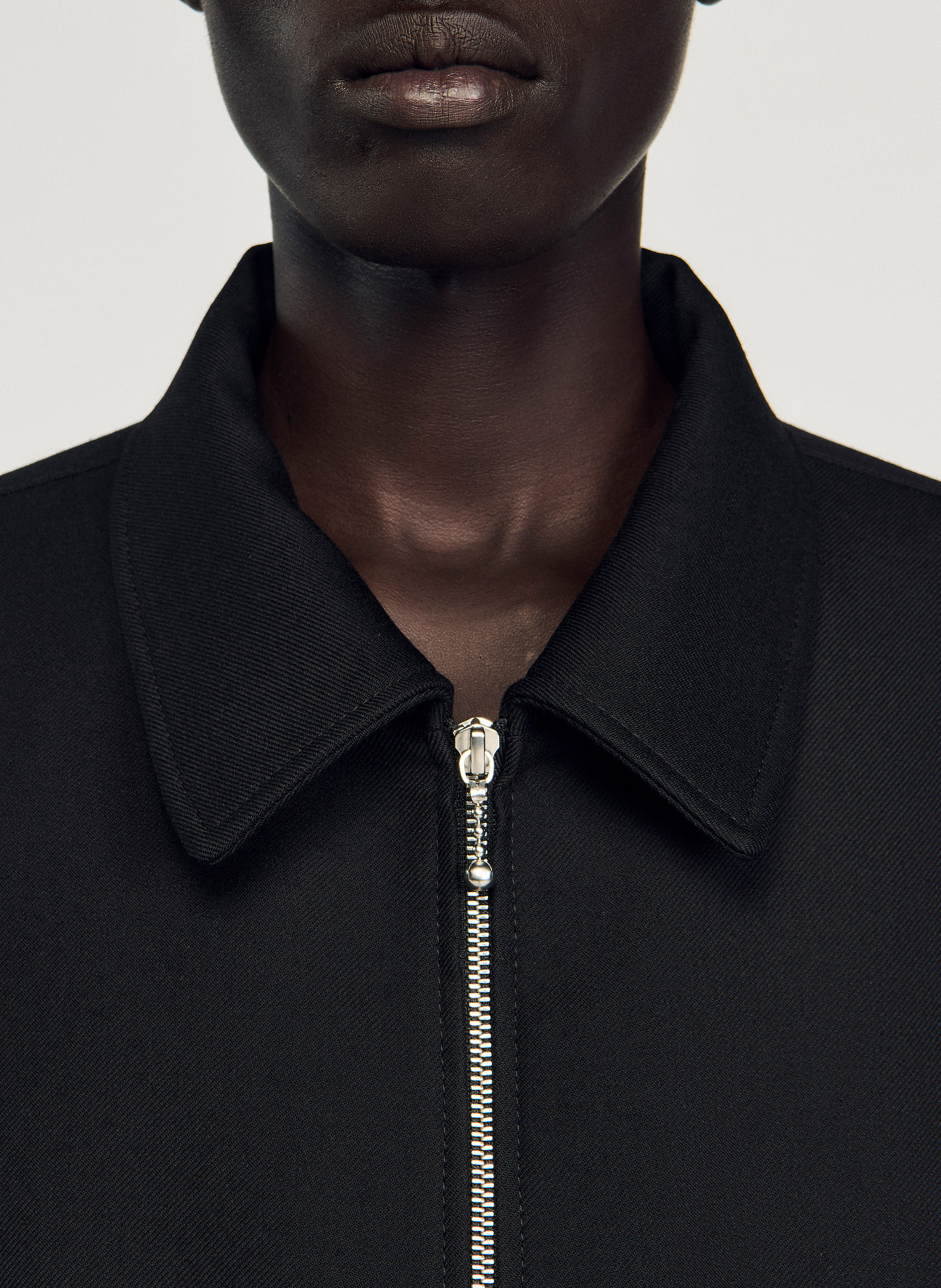 Veste col classique en laine mélangée SANDRO Noir